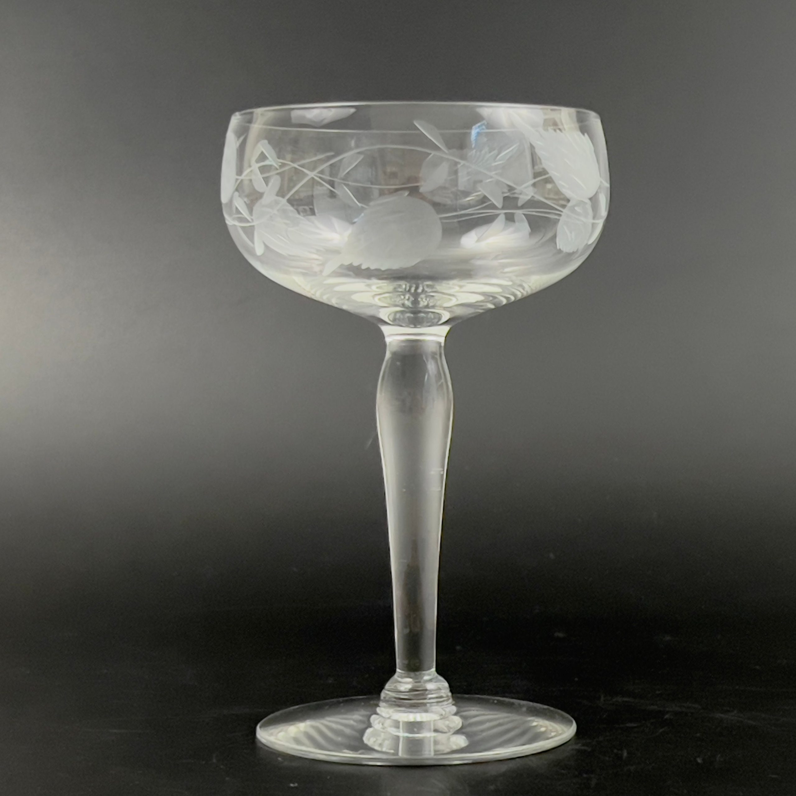 Vintage Glastonbury Lotus Champagne Coupes: Mid-Century Modern Floral Glasses, Set of 6 - Image 6