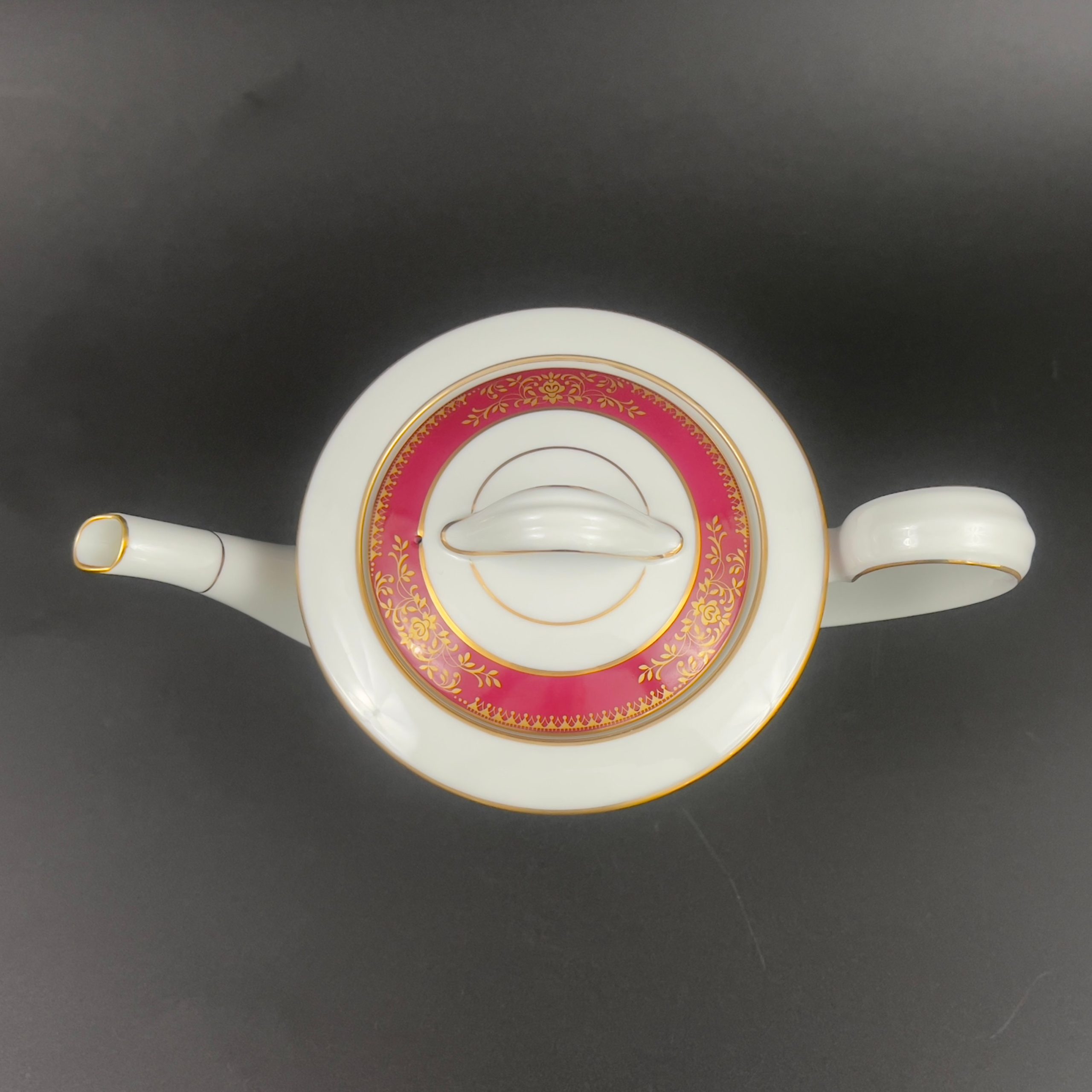 Vintage Noritake Goldmere Teapot: Red & Gold Porcelain, Japan (6525) - Image 7
