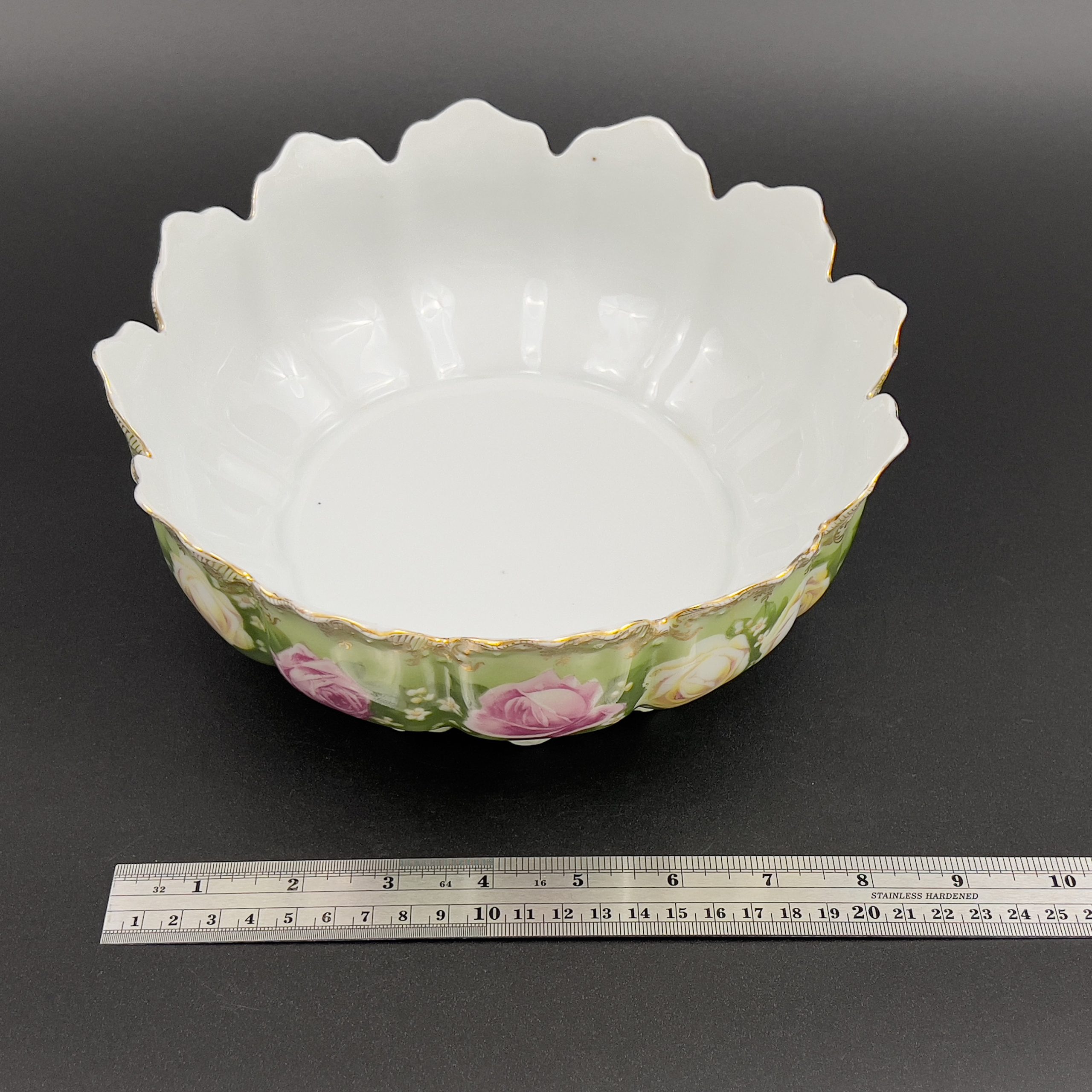 Antique Rosenthal Bavaria Bowl: Hand-Painted Roses, Gold Filigree007 - Image 10