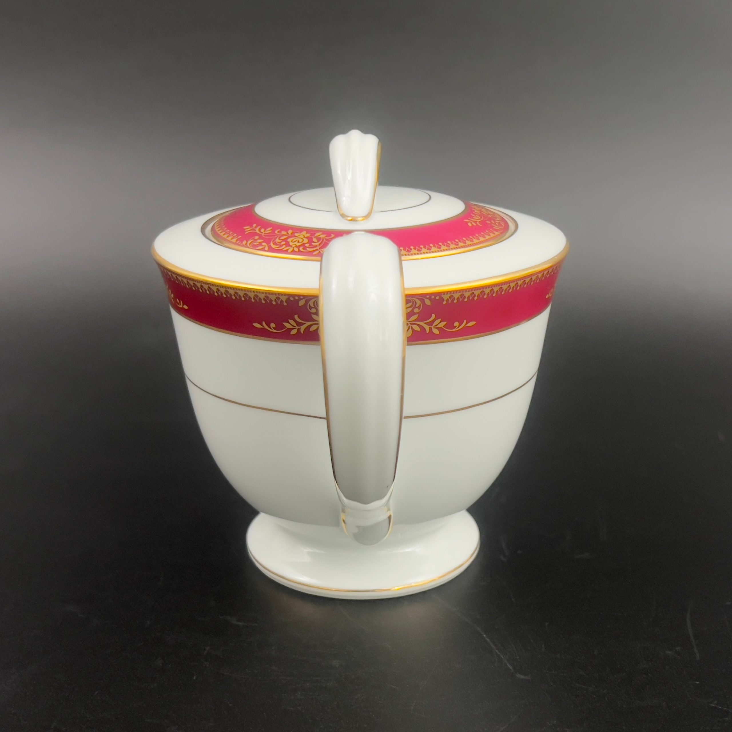 Vintage Noritake Goldmere Teapot: Red & Gold Porcelain, Japan (6525) - Image 6