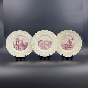 1937 Wedgwood Duke University Plate: Red Mulberry Historic Building