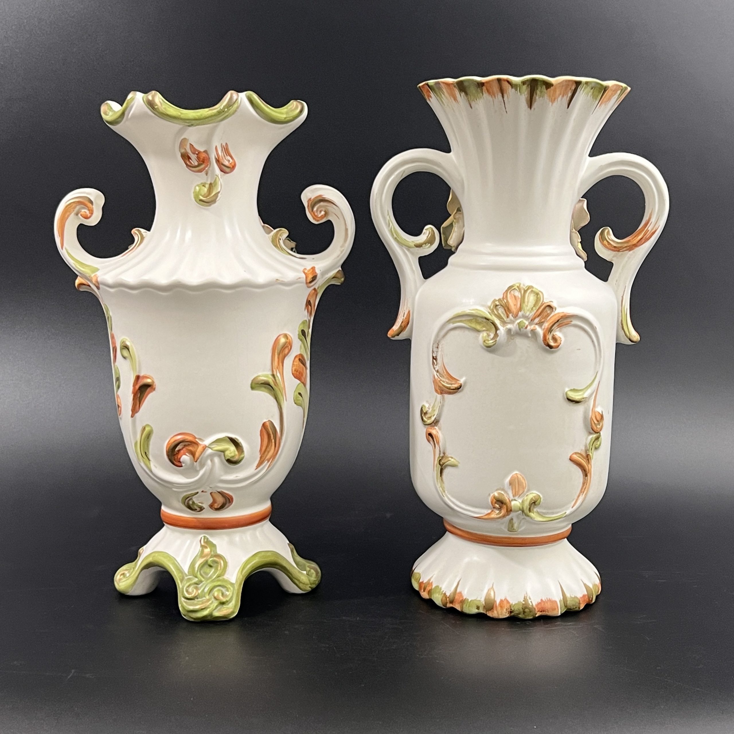 Capodimonte Porcelain Vases: Italian Floral Decor, Set of 2 - Image 9