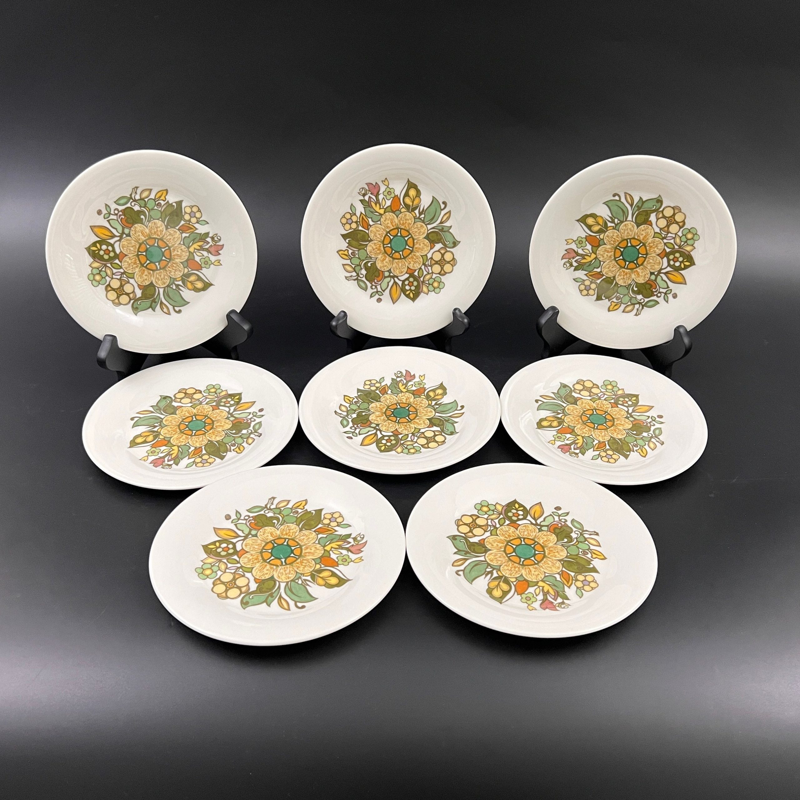 Vintage Royal Doulton Appetizer Plates: Mid-Century Forest Flower Set - Image 5