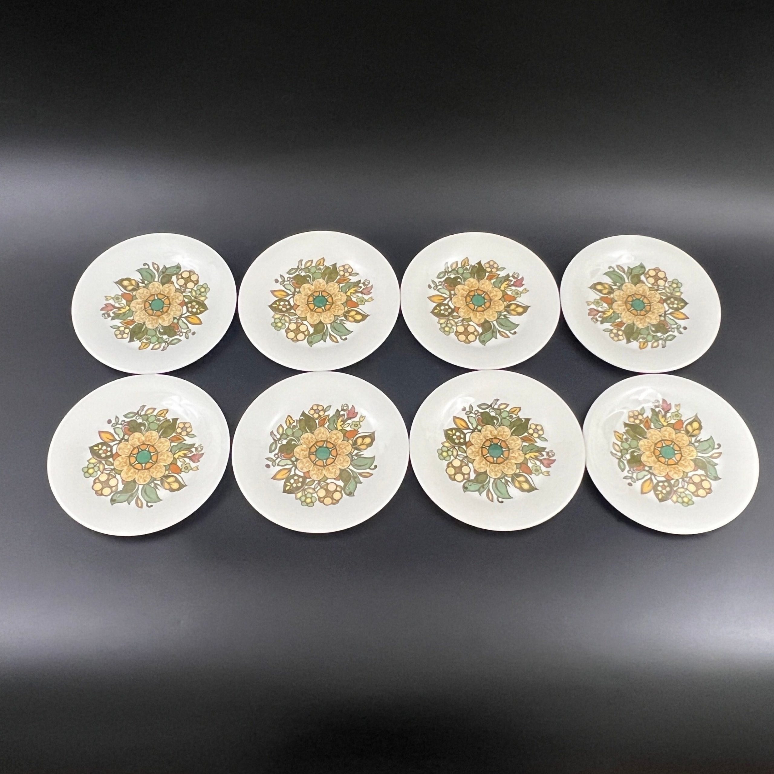Vintage Royal Doulton Appetizer Plates: Mid-Century Forest Flower Set - Image 3