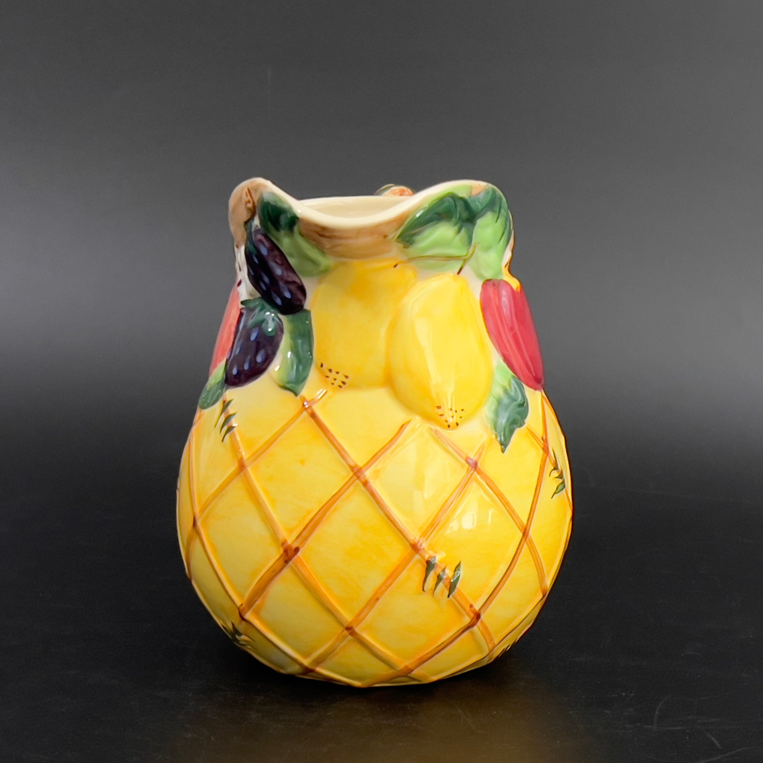 Vintage Majolica Fruit Pitcher: Hand-Painted Ceramic Sangria Server - Image 6