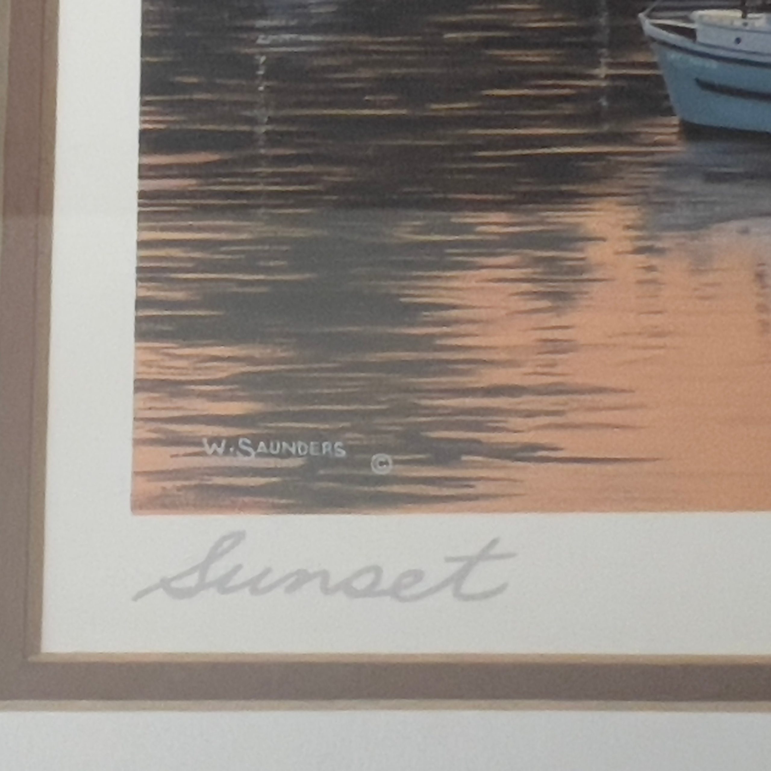 Vintage Framed Seaside Print Set: Bill Saunders Signed Nautical Art - Image 7
