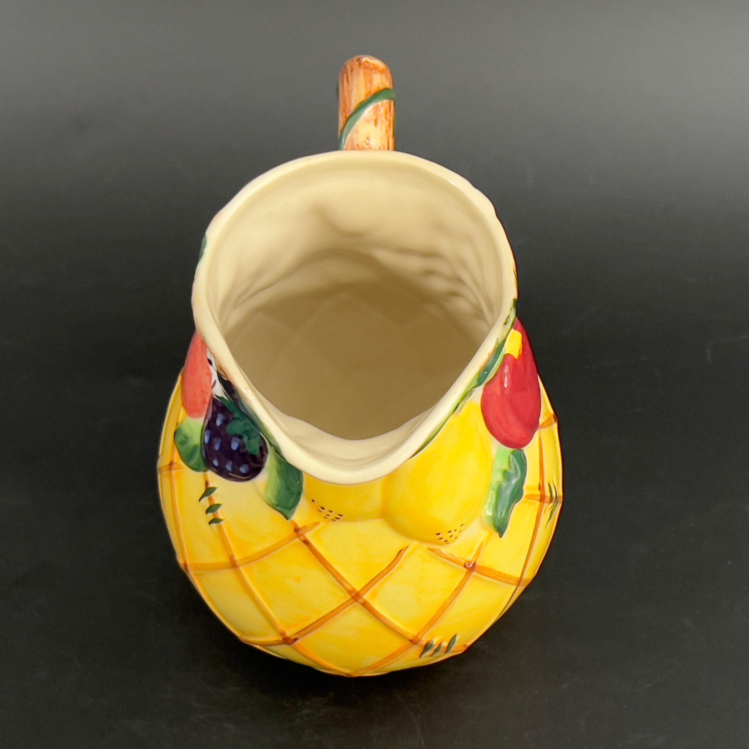 Vintage Majolica Fruit Pitcher: Hand-Painted Ceramic Sangria Server - Image 5