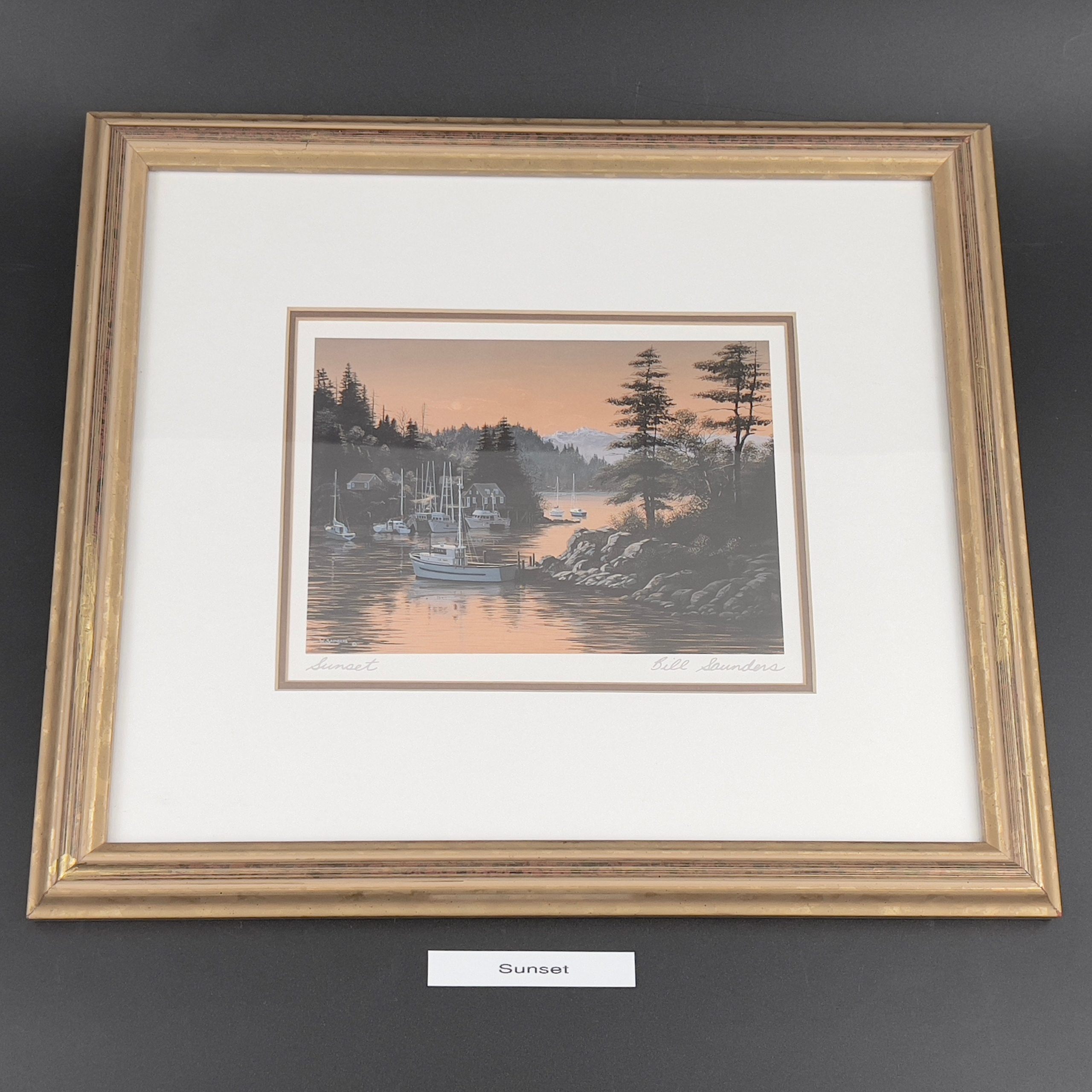 Vintage Framed Seaside Print Set: Bill Saunders Signed Nautical Art - Image 6