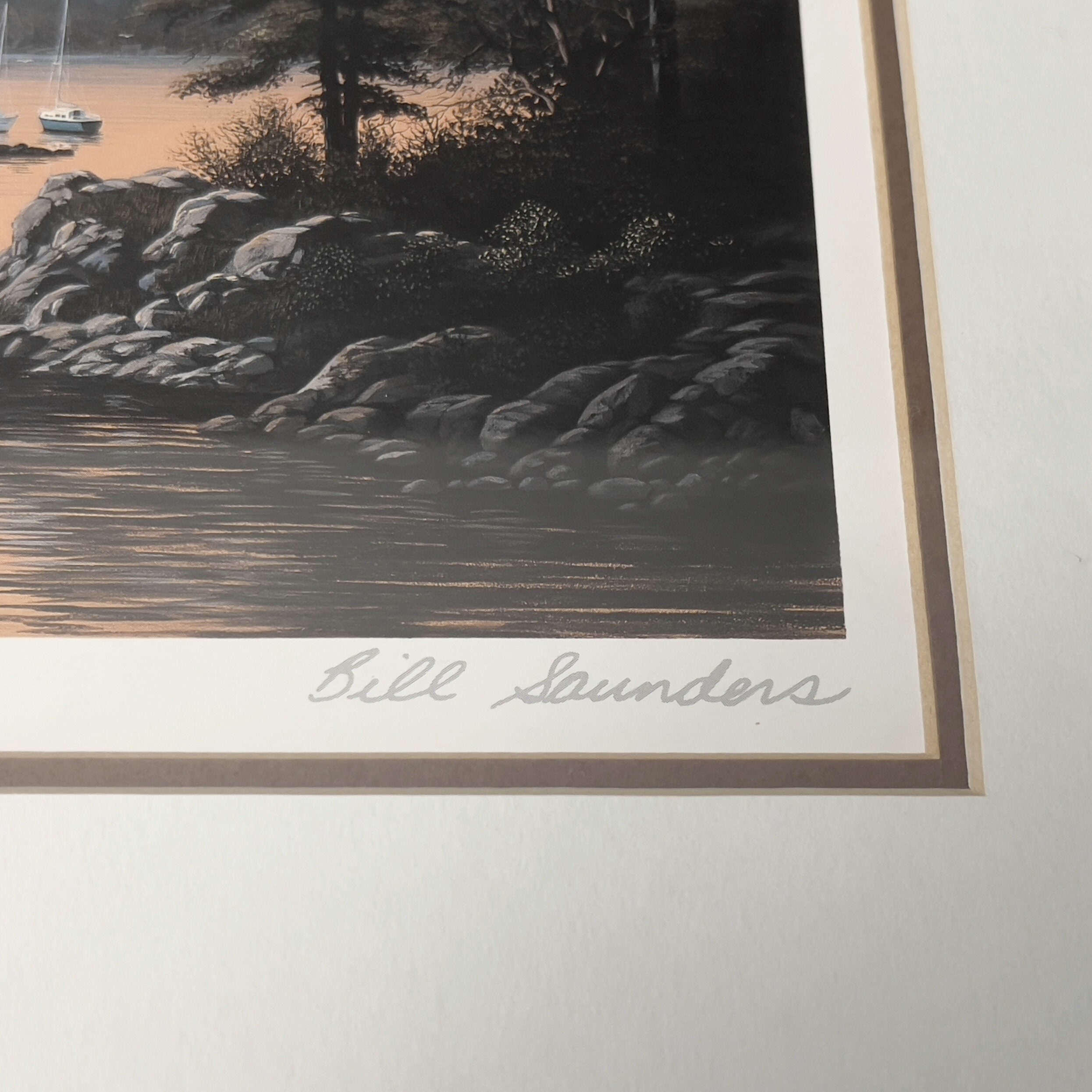 Vintage Framed Seaside Print Set: Bill Saunders Signed Nautical Art - Image 8