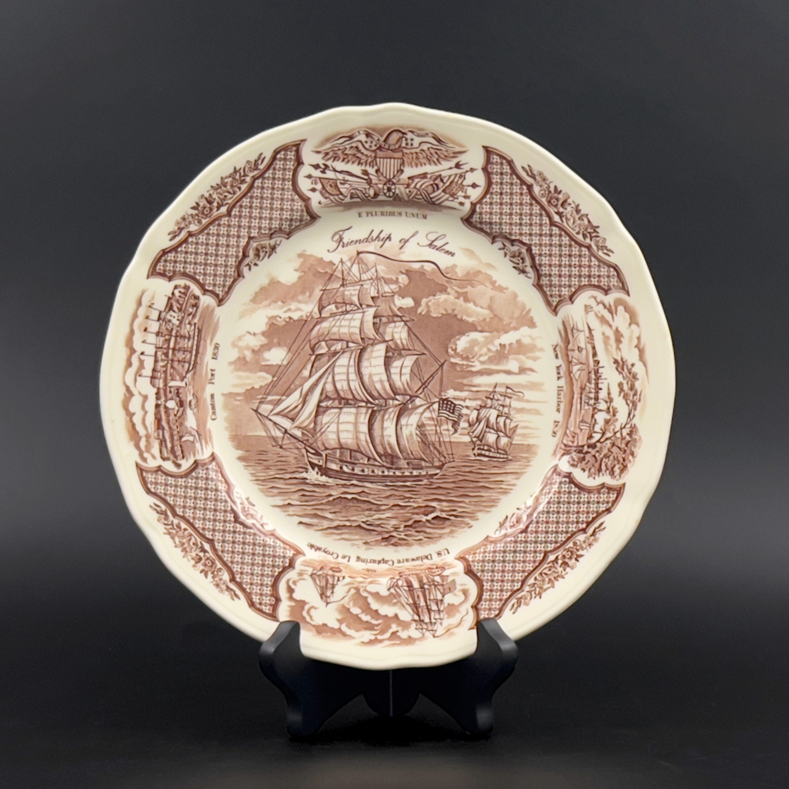 Vintage Alfred Meakin Ship Plate: "The Friendship of Salem" Nautical Decor - Image 3
