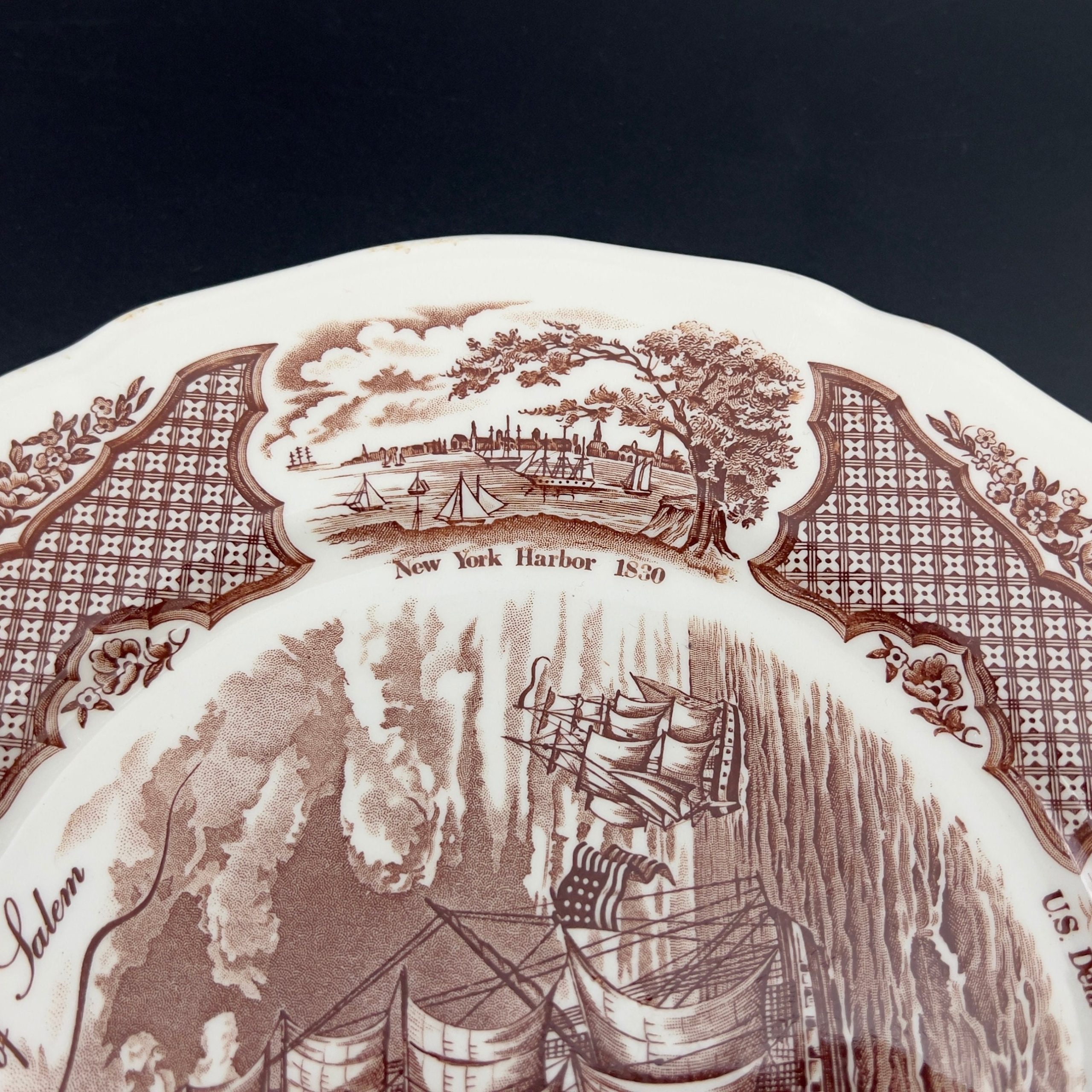Vintage Alfred Meakin Ship Plate: "The Friendship of Salem" Nautical Decor - Image 6
