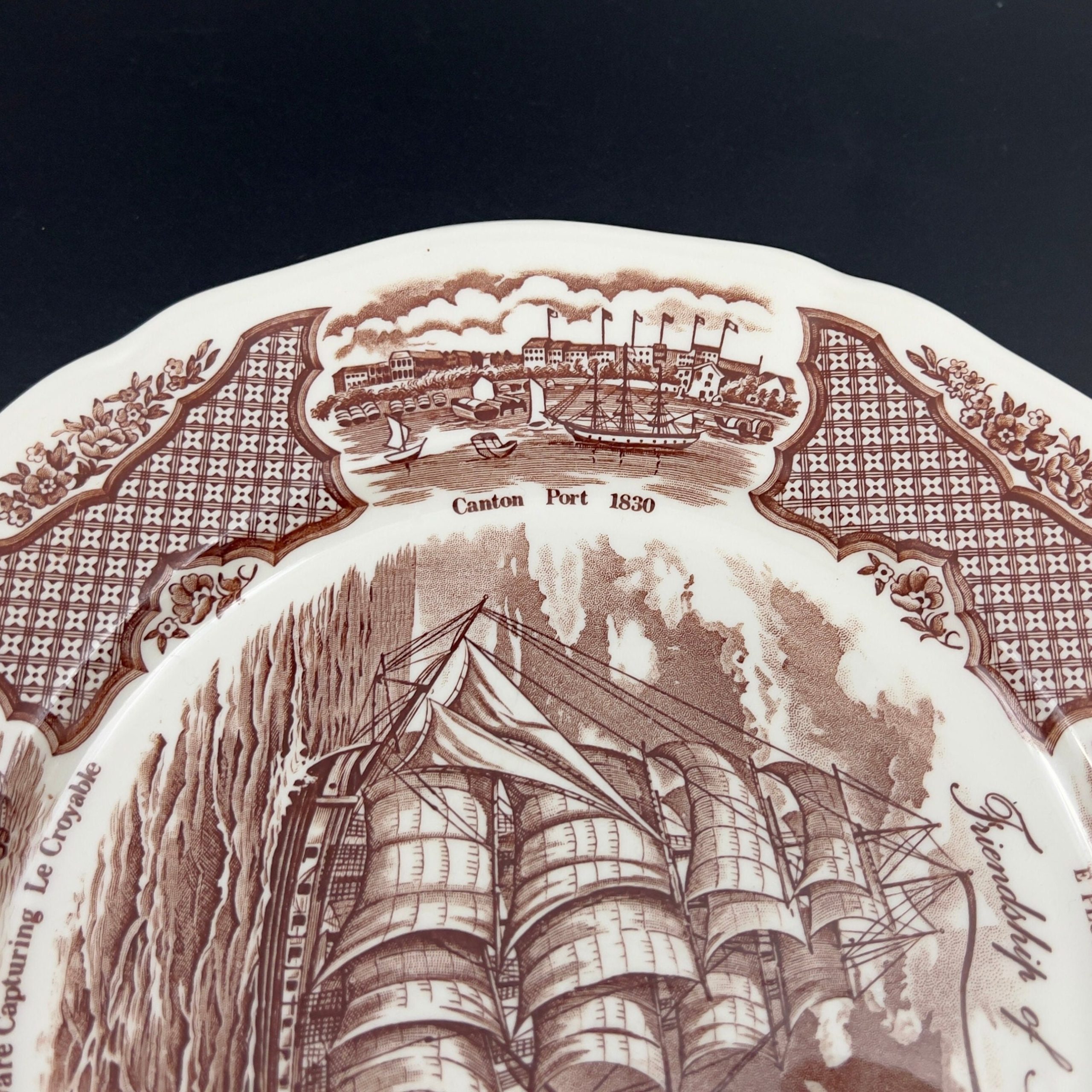 Vintage Alfred Meakin Ship Plate: "The Friendship of Salem" Nautical Decor - Image 8