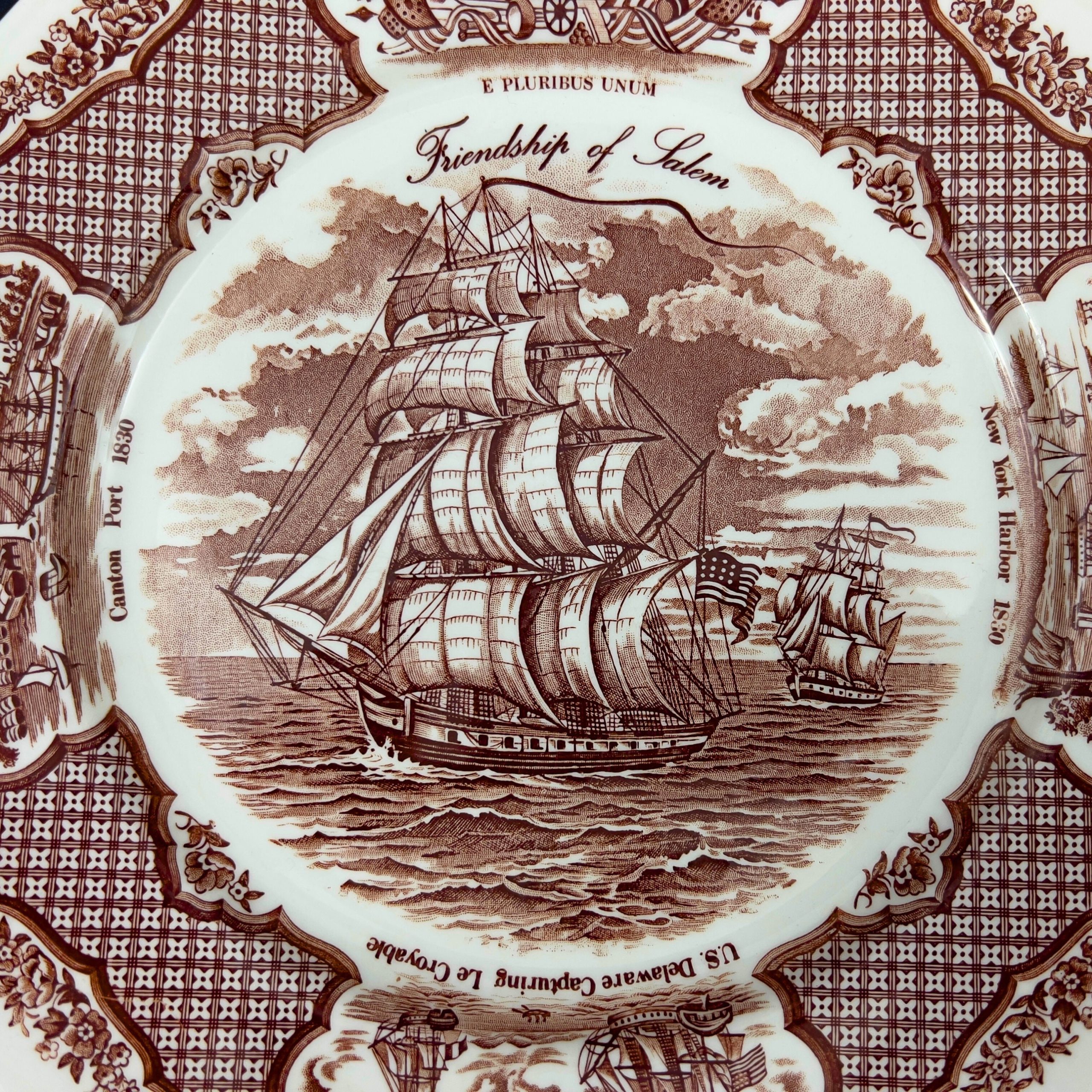 Vintage Alfred Meakin Ship Plate: "The Friendship of Salem" Nautical Decor - Image 5