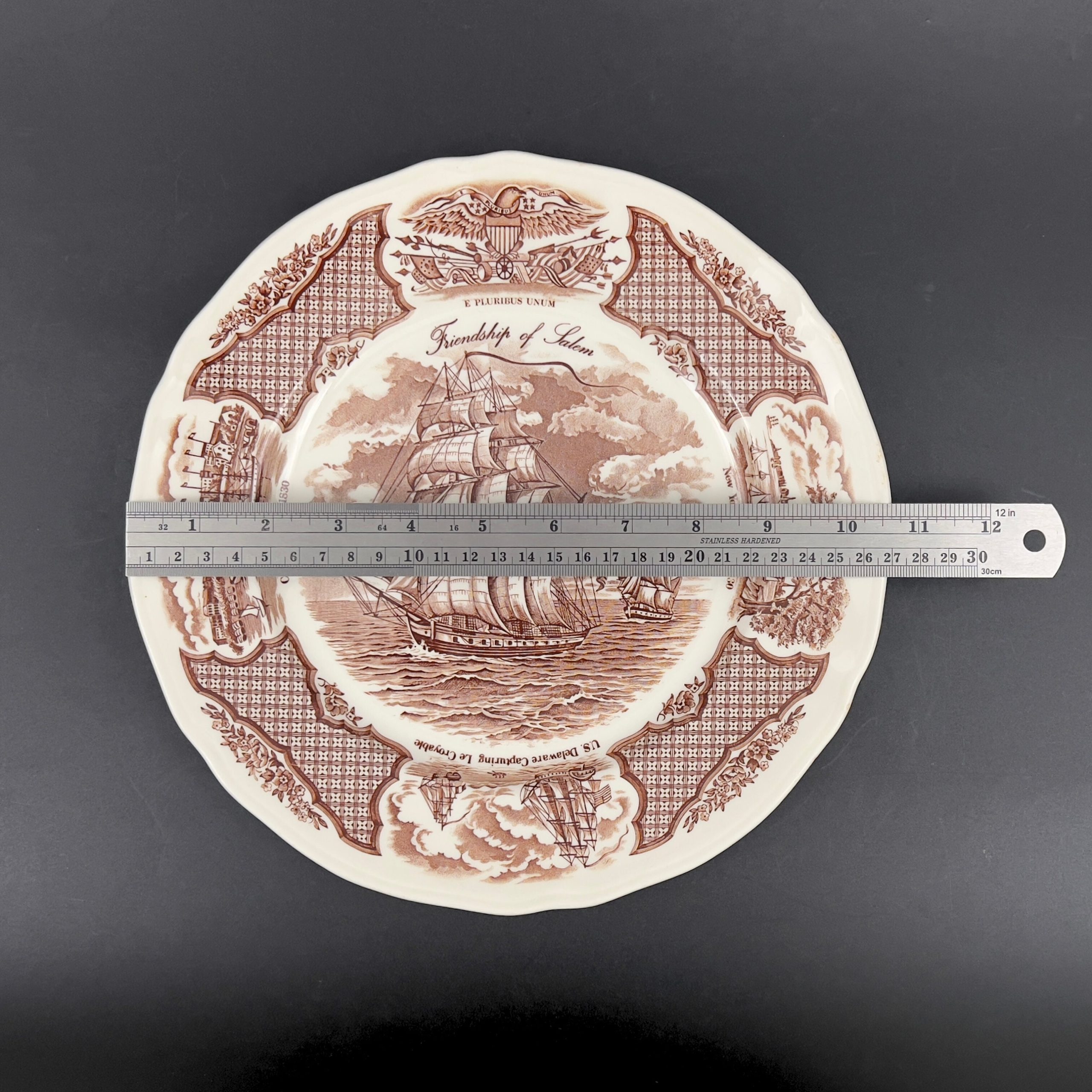 Vintage Alfred Meakin Ship Plate: "The Friendship of Salem" Nautical Decor - Image 9