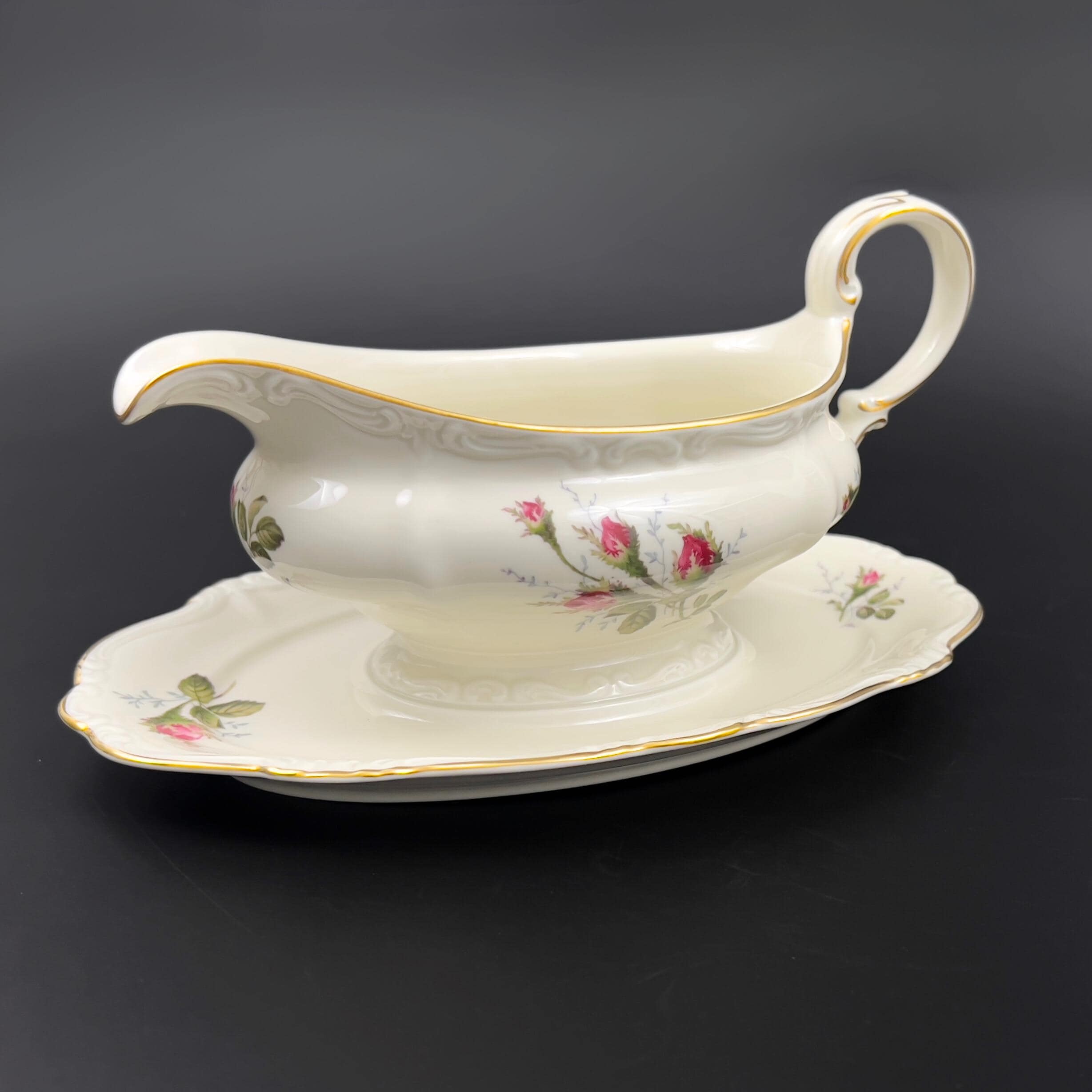 Vintage Rosenthal Moss Rose Gravy Boat with Attached Underplate - Image 10