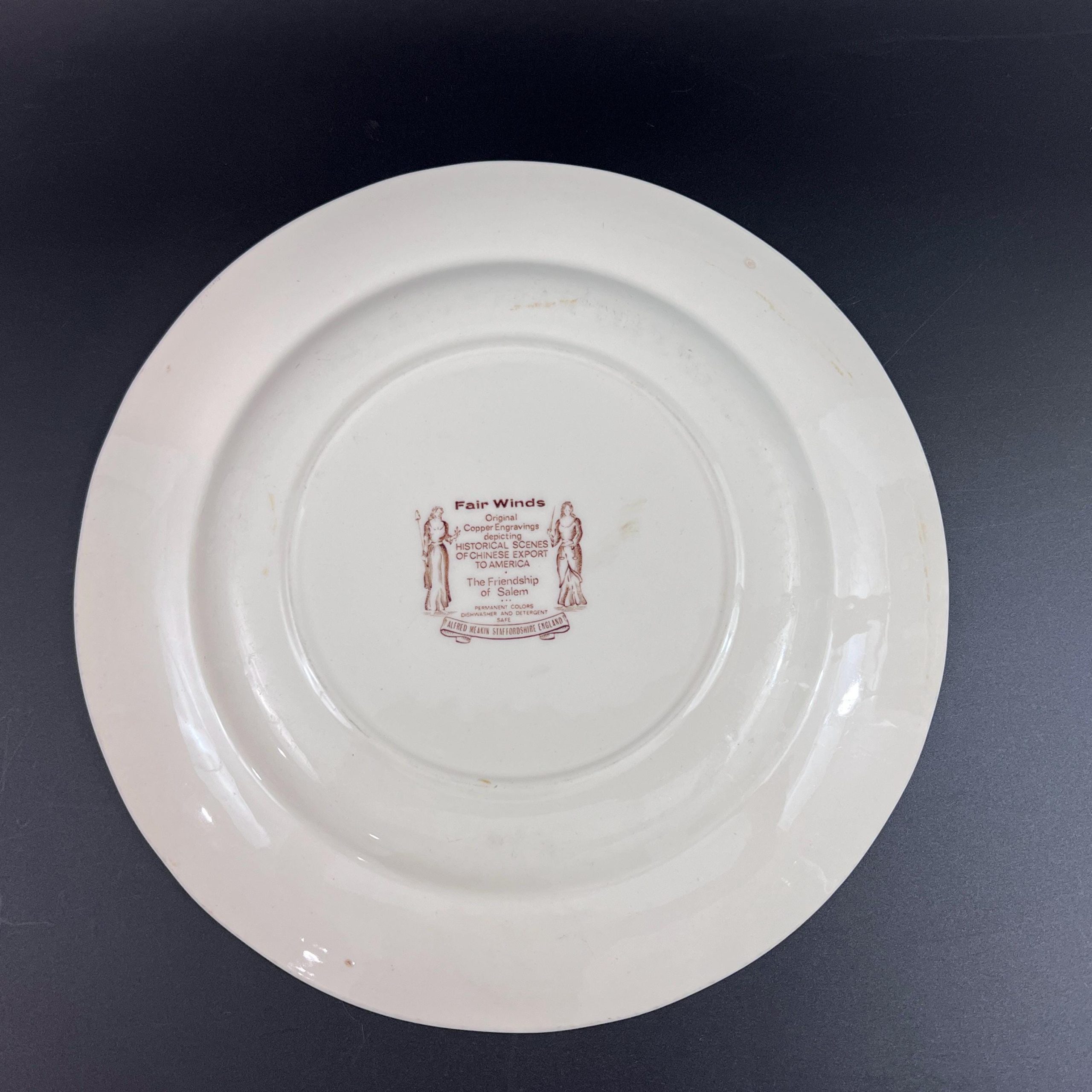 Vintage Alfred Meakin Ship Plate: "The Friendship of Salem" Nautical Decor - Image 10