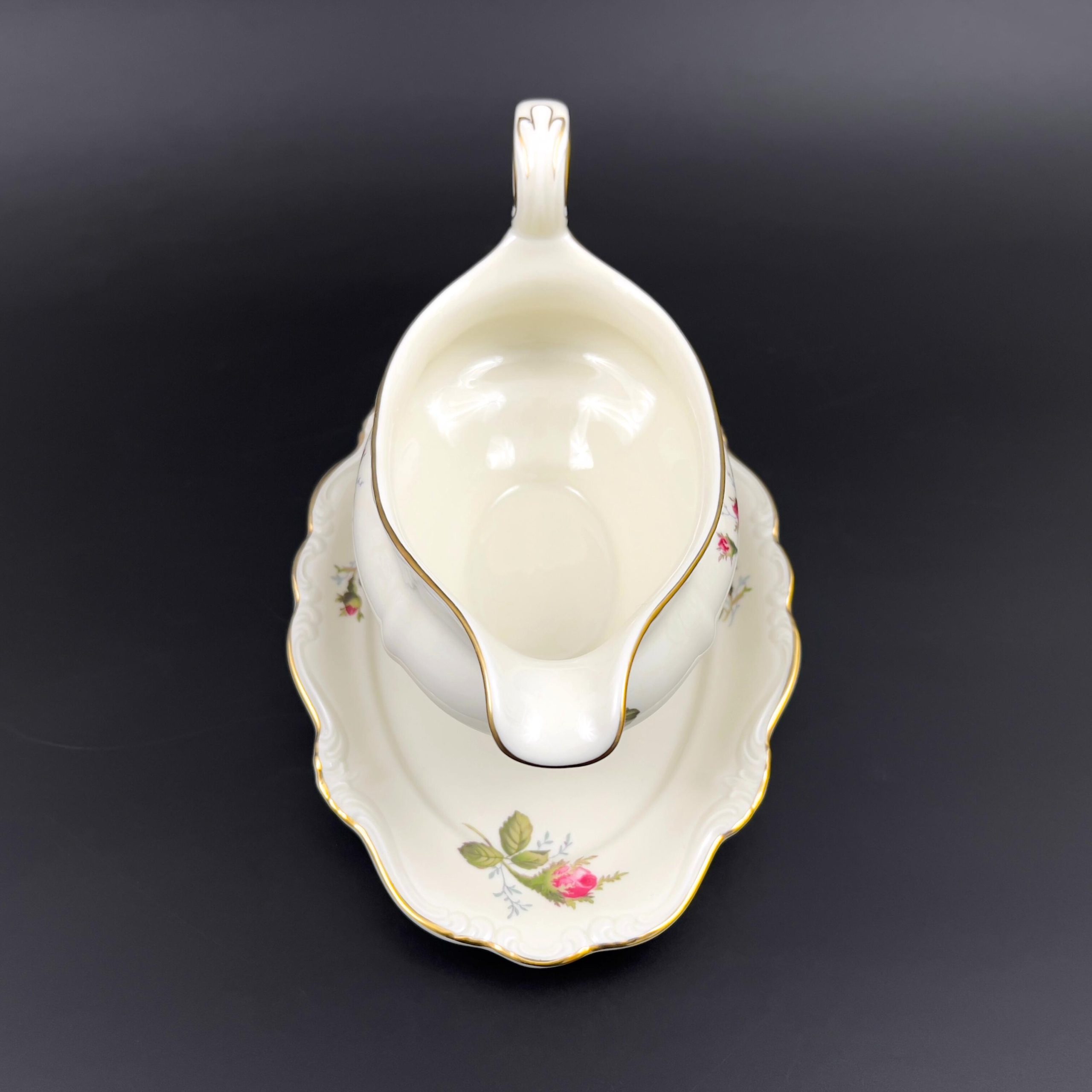 Vintage Rosenthal Moss Rose Gravy Boat with Attached Underplate - Image 8