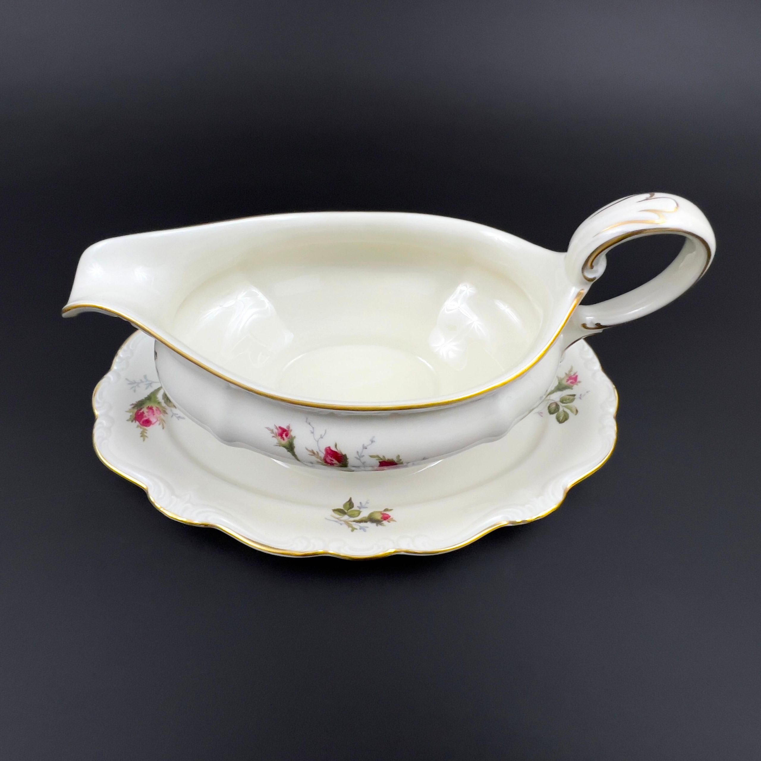 Vintage Rosenthal Moss Rose Gravy Boat with Attached Underplate - Image 7