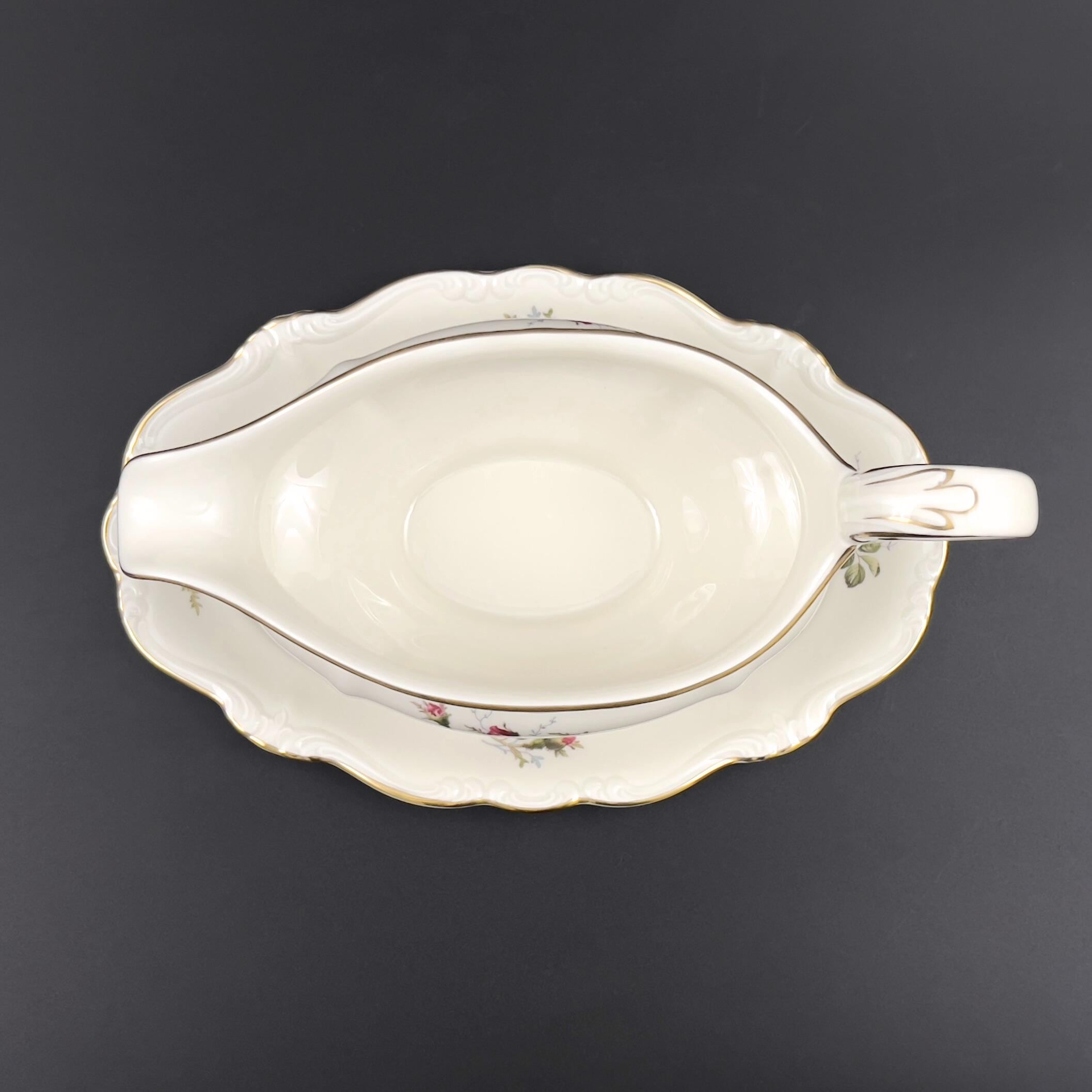 Vintage Rosenthal Moss Rose Gravy Boat with Attached Underplate - Image 6