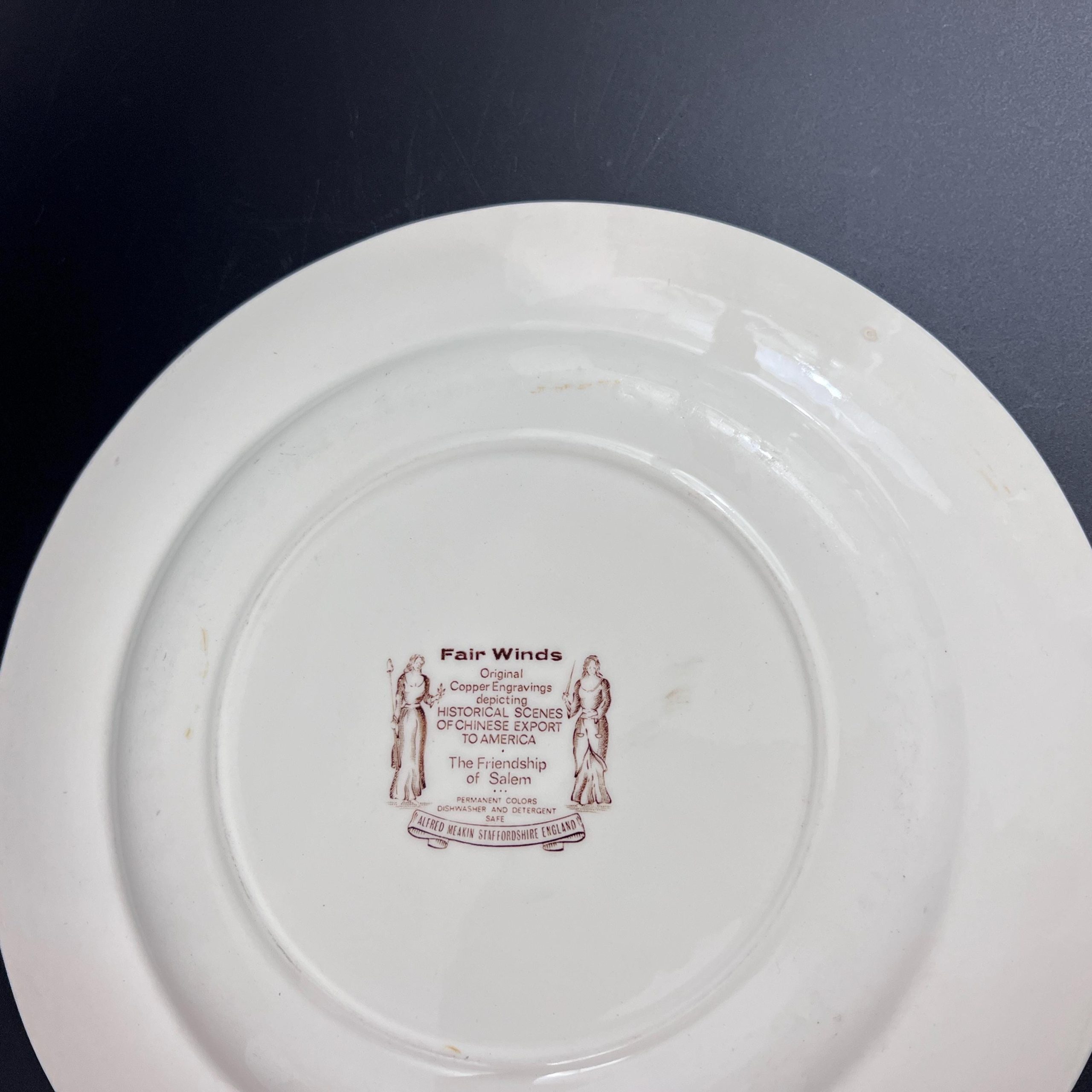 Vintage Alfred Meakin Ship Plate: "The Friendship of Salem" Nautical Decor - Image 11