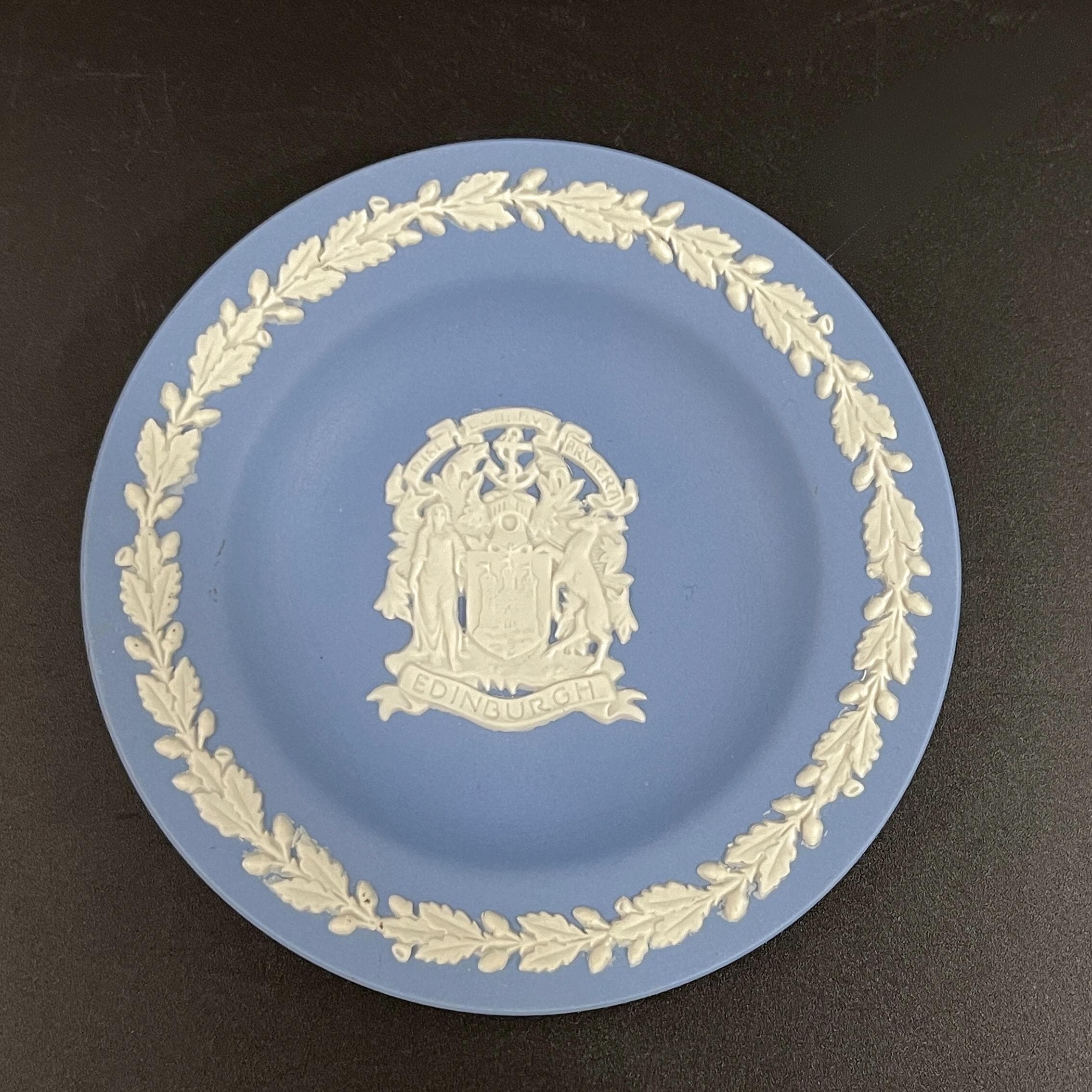 Vintage Wedgwood Blue Jasperware: Vase & Trinket Dishes, Made in England - Image 6