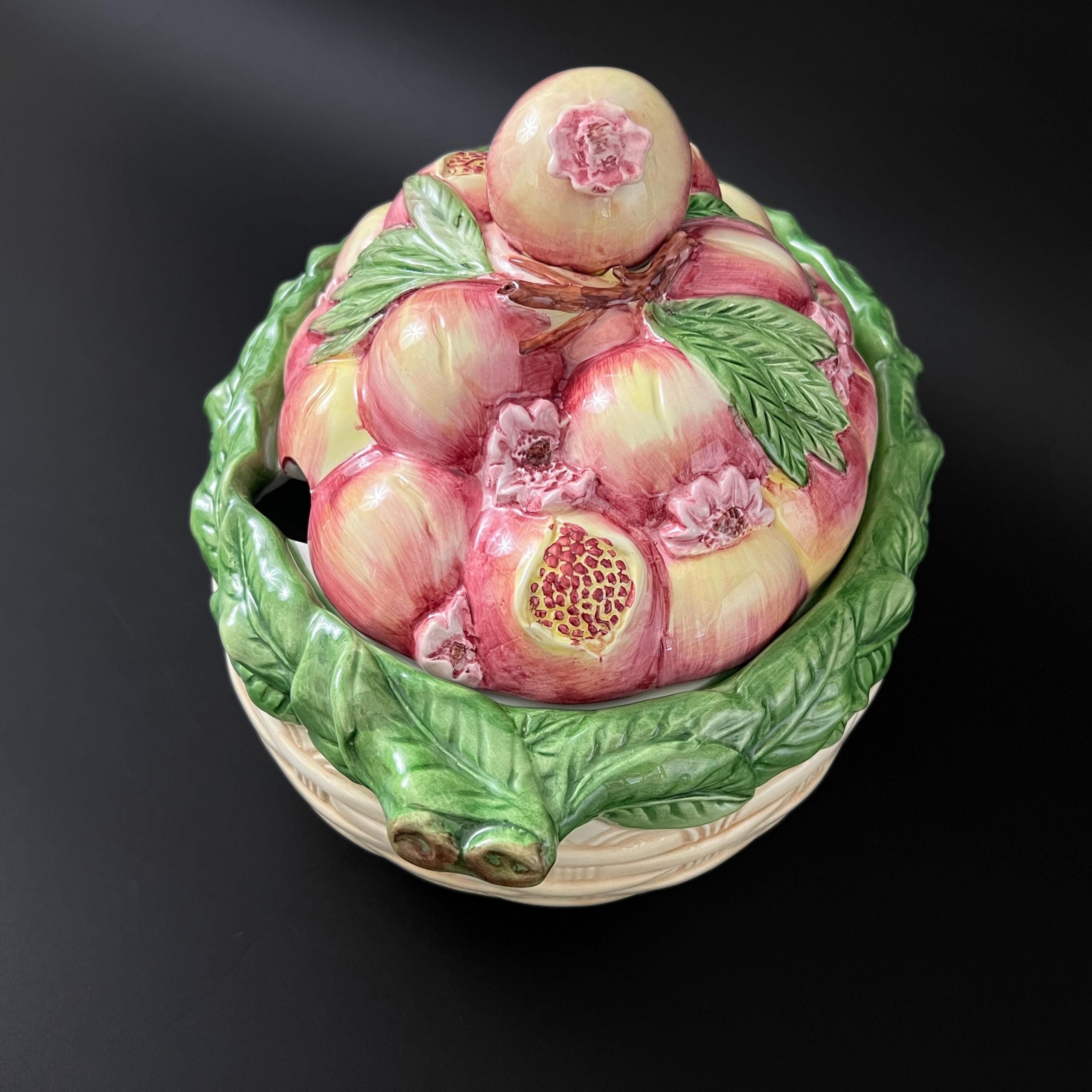 Vintage Italian Majolica Pomegranate Tureen: Mid-Century Ceramic Decor - Image 7