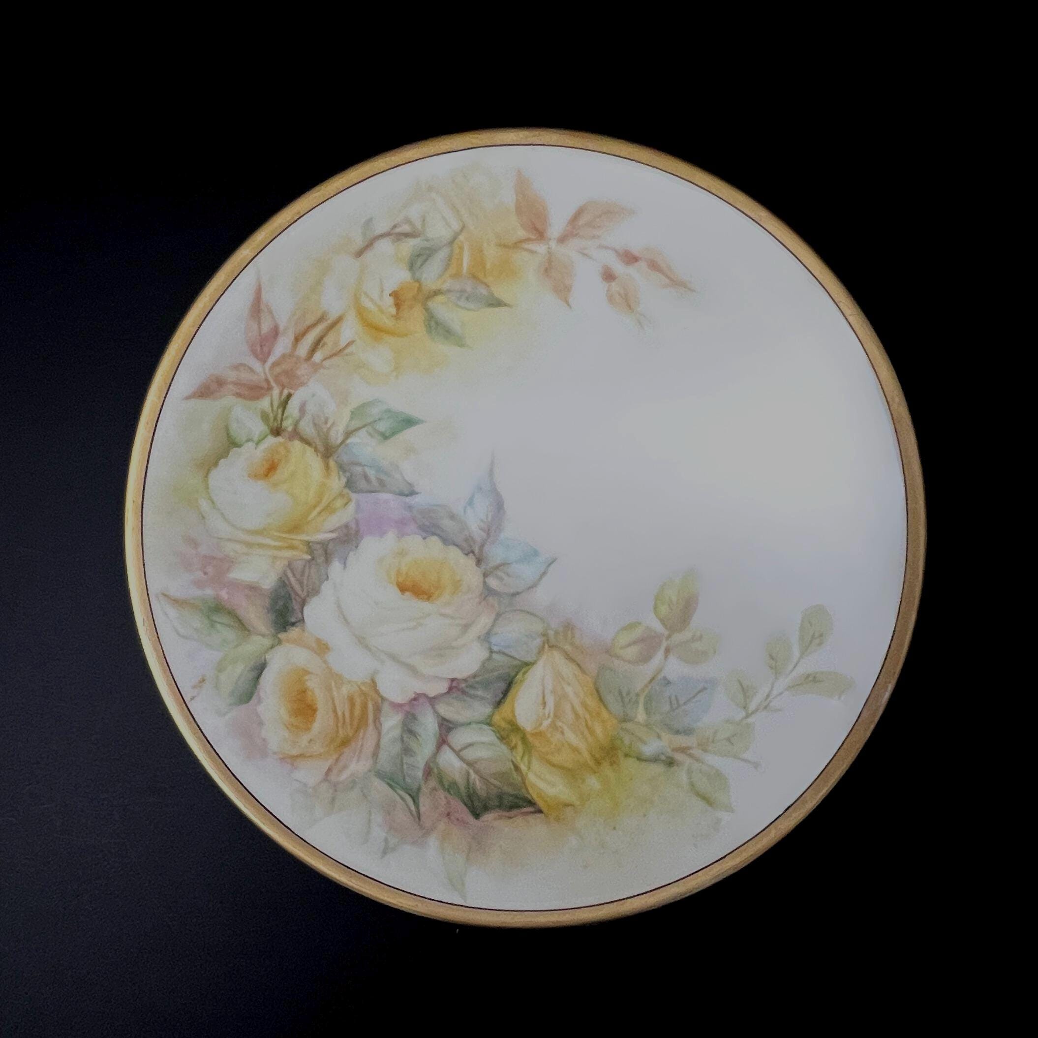 Antique Limoges Floral Plates Set: Tressemanes & Vogt, Art Nouveau - Image 7