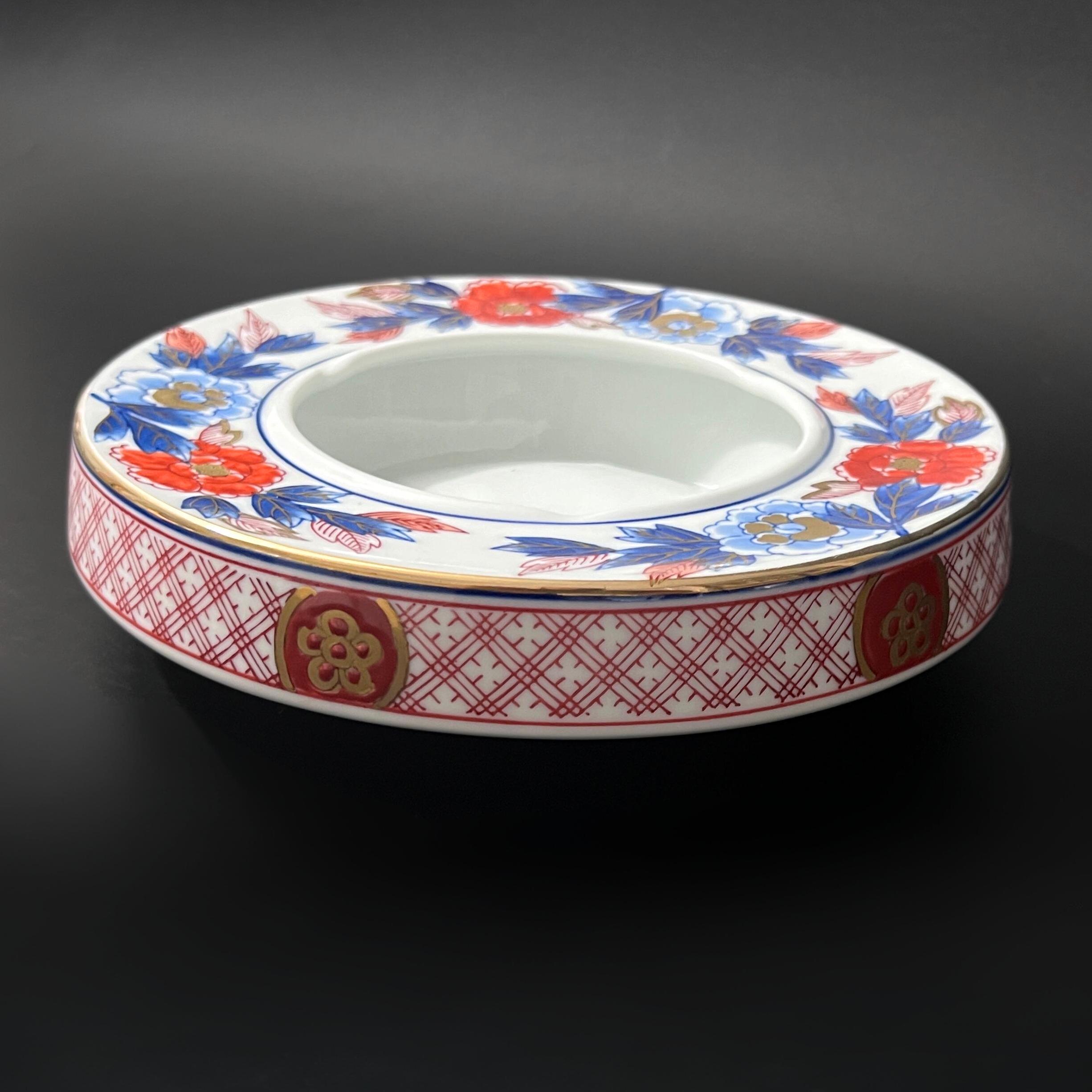 Vintage Gold Imari Arita Ashtray: Hand-Painted Japanese Floral Porcelain - Image 6