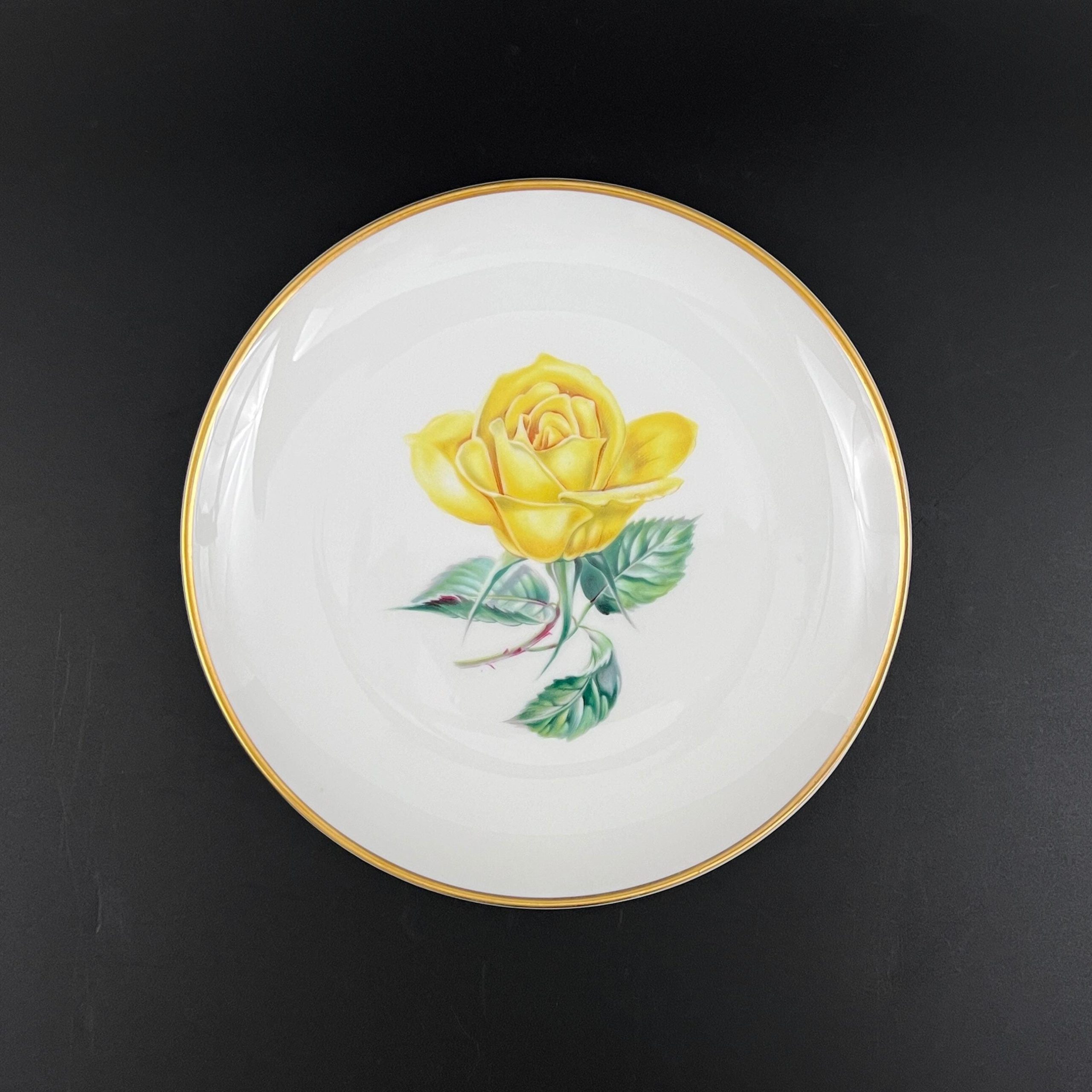 Vintage Heinrich H&C Selb Bavaria Rose Plates, Set of 4, Gold Trim - Image 6