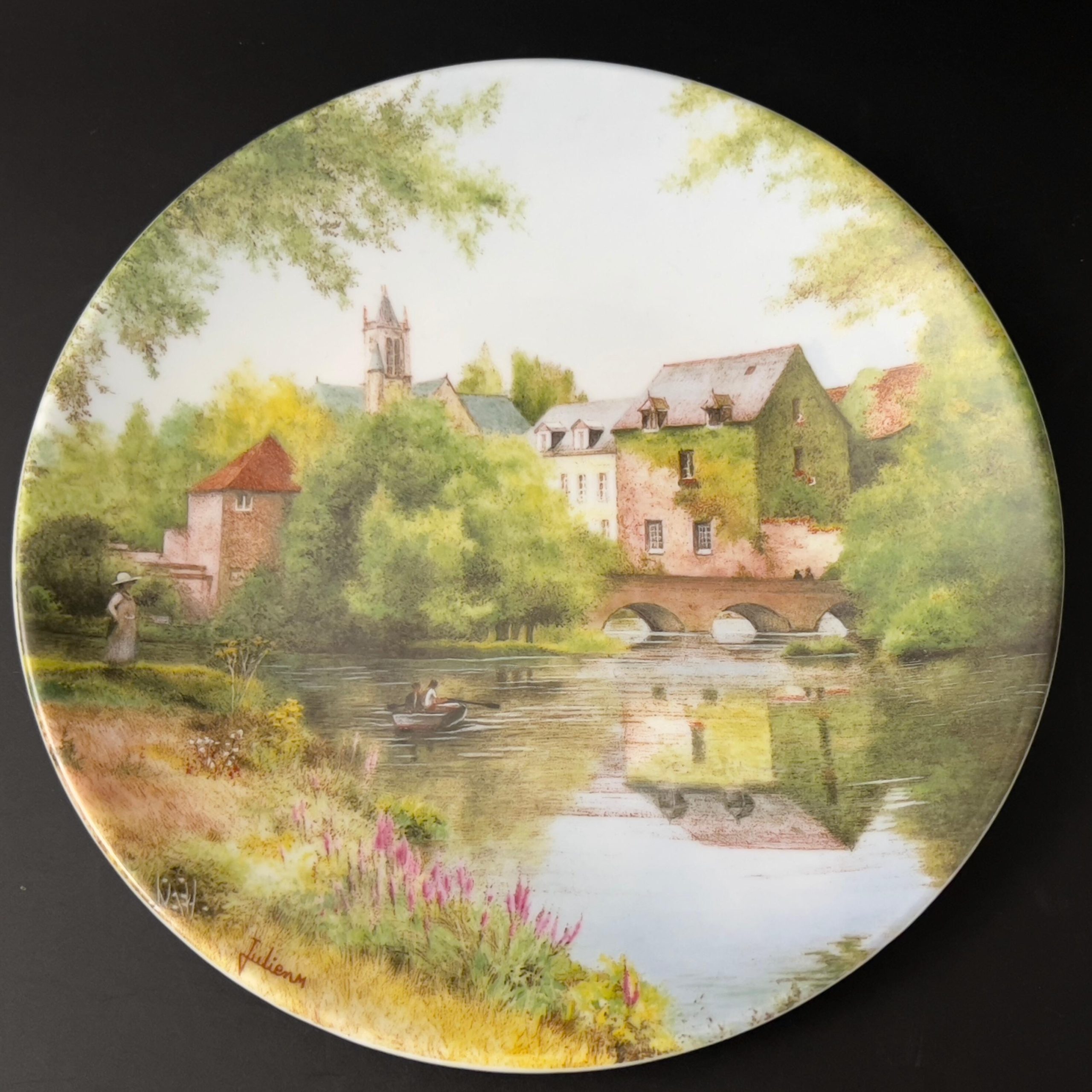 Limoges Collector Plate: French Landscape Scene by Michel Julien, 1987 - Image 4