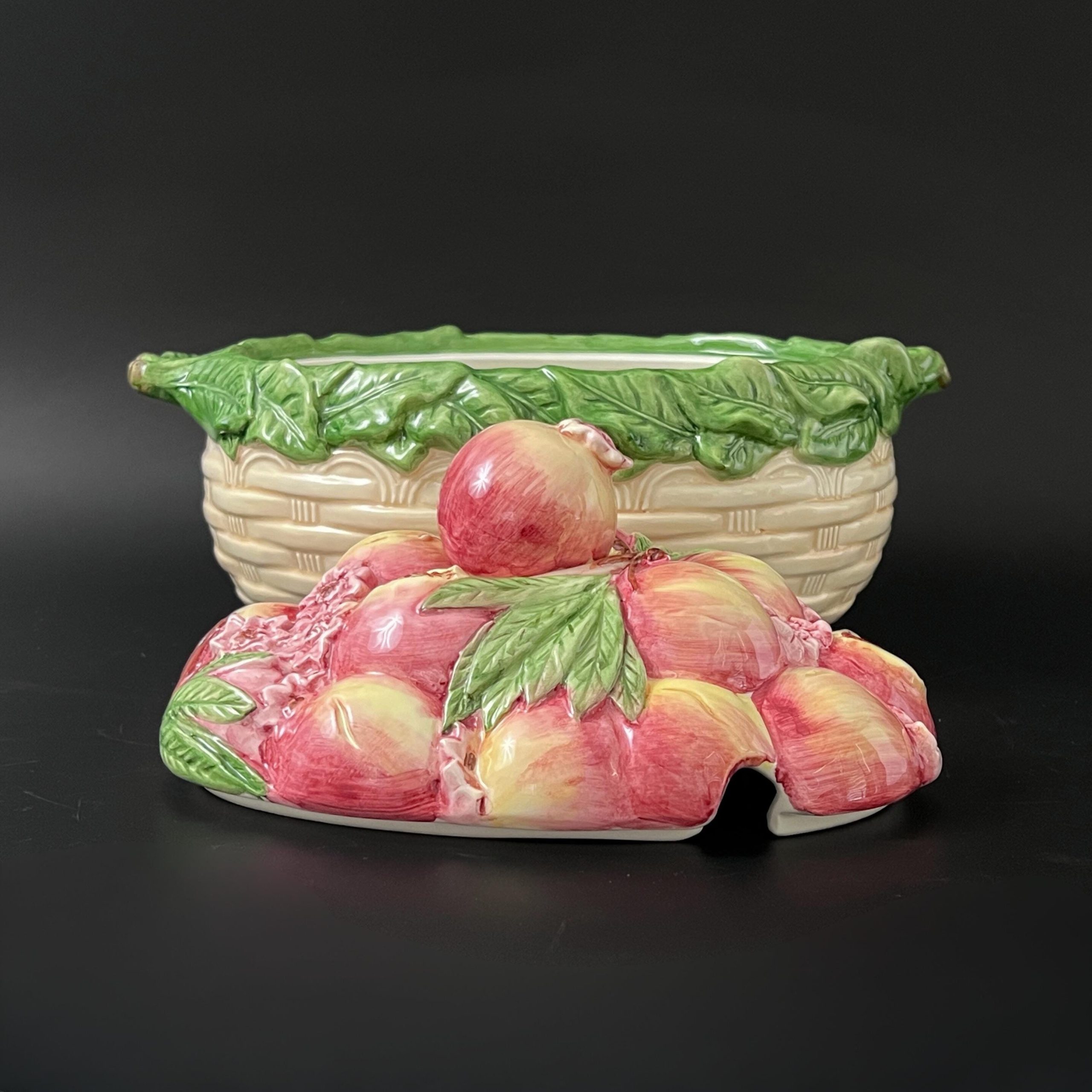 Vintage Italian Majolica Pomegranate Tureen: Mid-Century Ceramic Decor - Image 5
