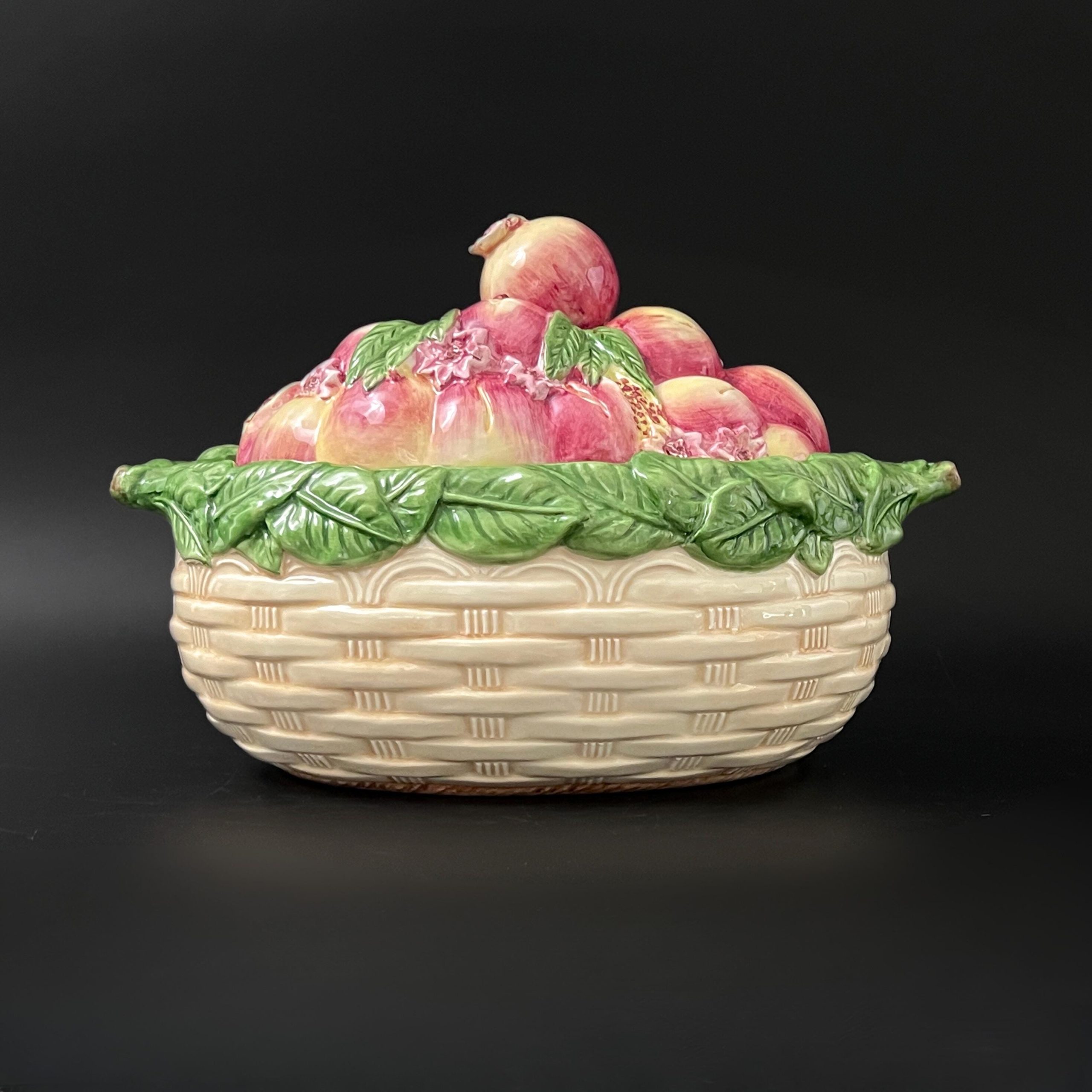 Vintage Italian Majolica Pomegranate Tureen: Mid-Century Ceramic Decor - Image 3