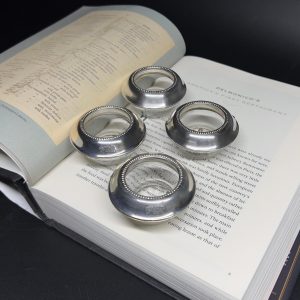 Antique Frank M. Whiting Sterling Silver Rim Crystal Salt Cellars - Set of 4