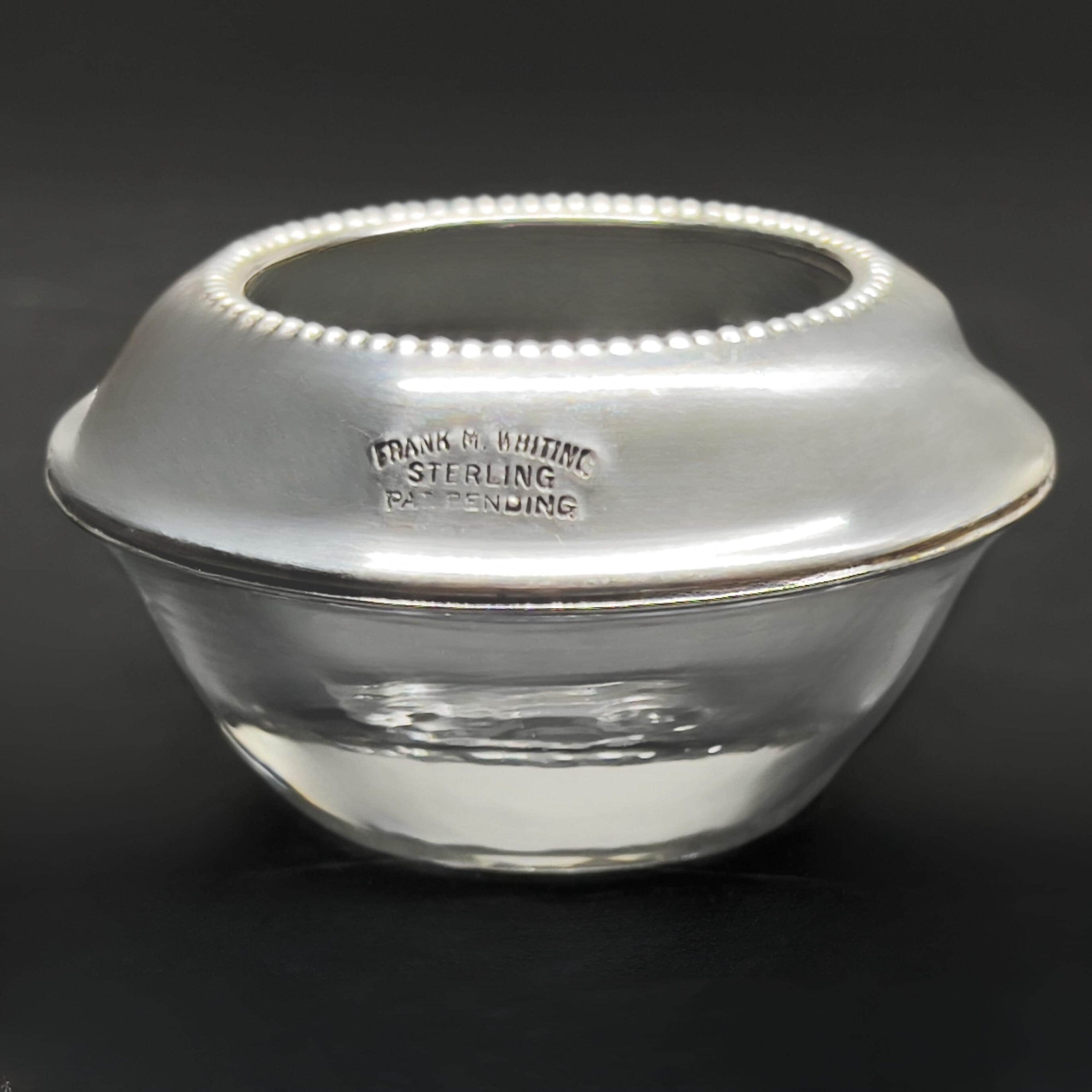 Antique Frank M. Whiting Sterling Silver Rim Crystal Salt Cellars - Set of 4 - Image 6