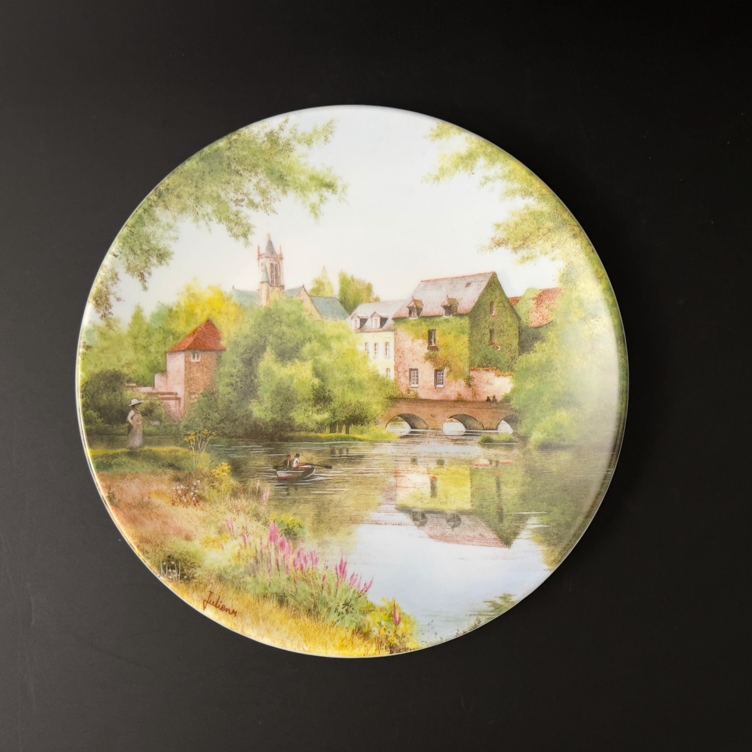 Limoges Collector Plate: French Landscape Scene by Michel Julien, 1987