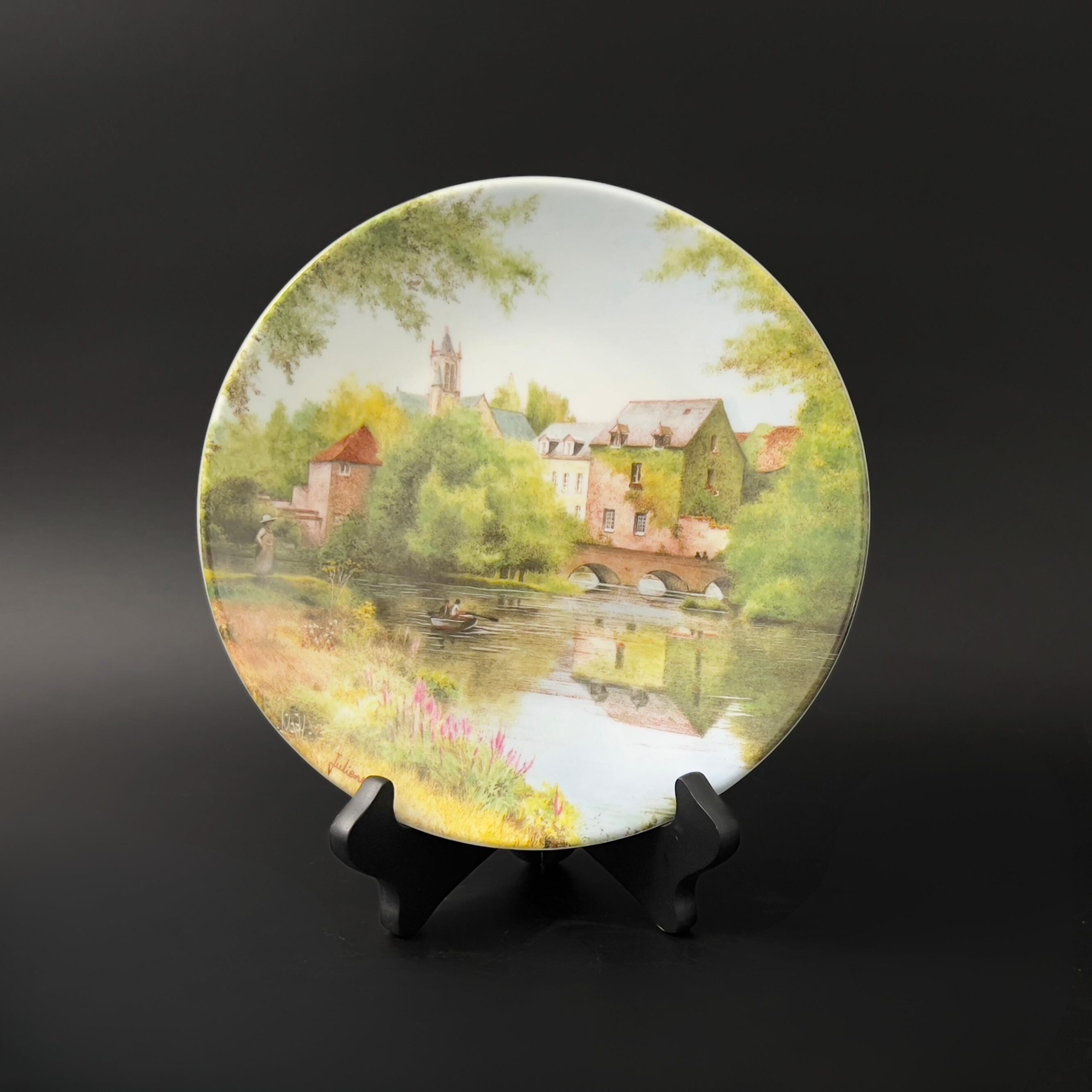 Limoges Collector Plate: French Landscape Scene by Michel Julien, 1987 - Image 7