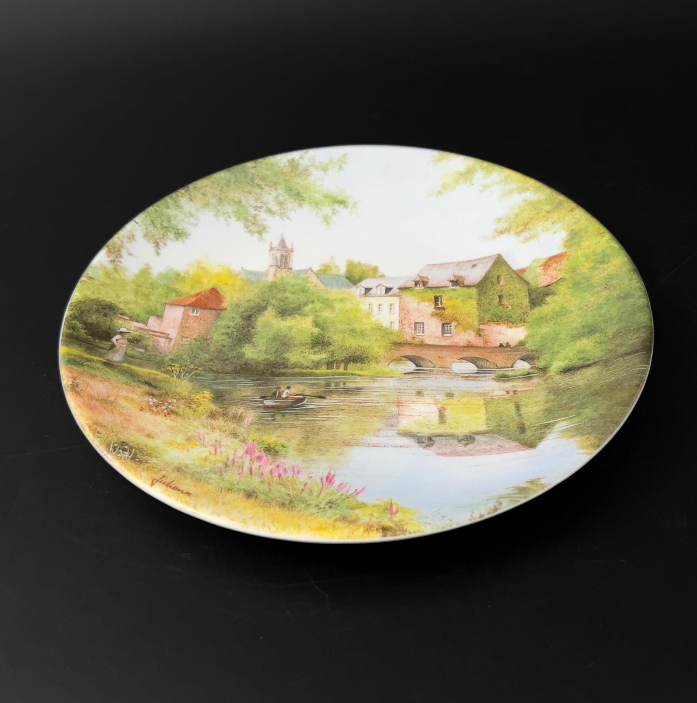 Limoges Collector Plate: French Landscape Scene by Michel Julien, 1987 - Image 5
