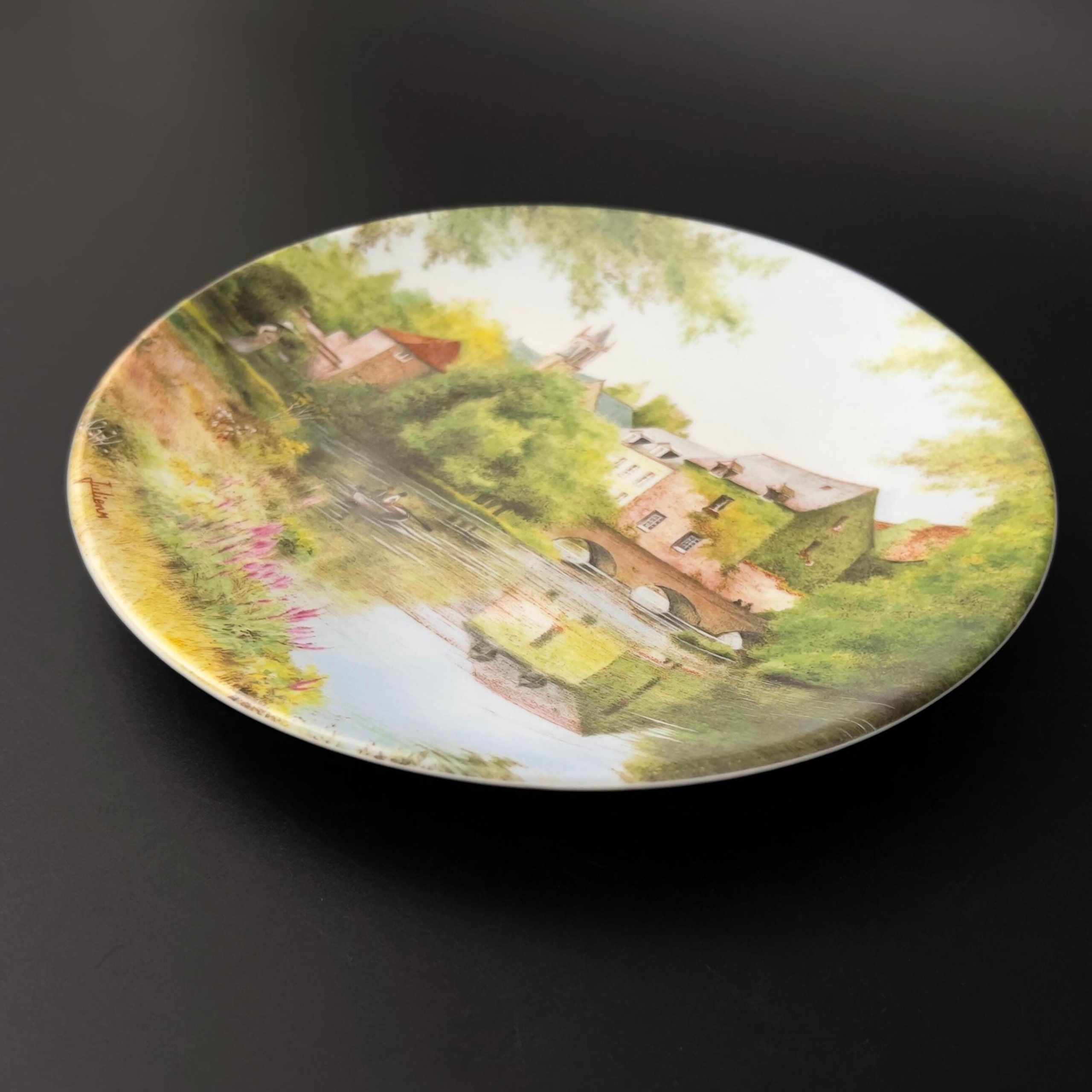 Limoges Collector Plate: French Landscape Scene by Michel Julien, 1987 - Image 8