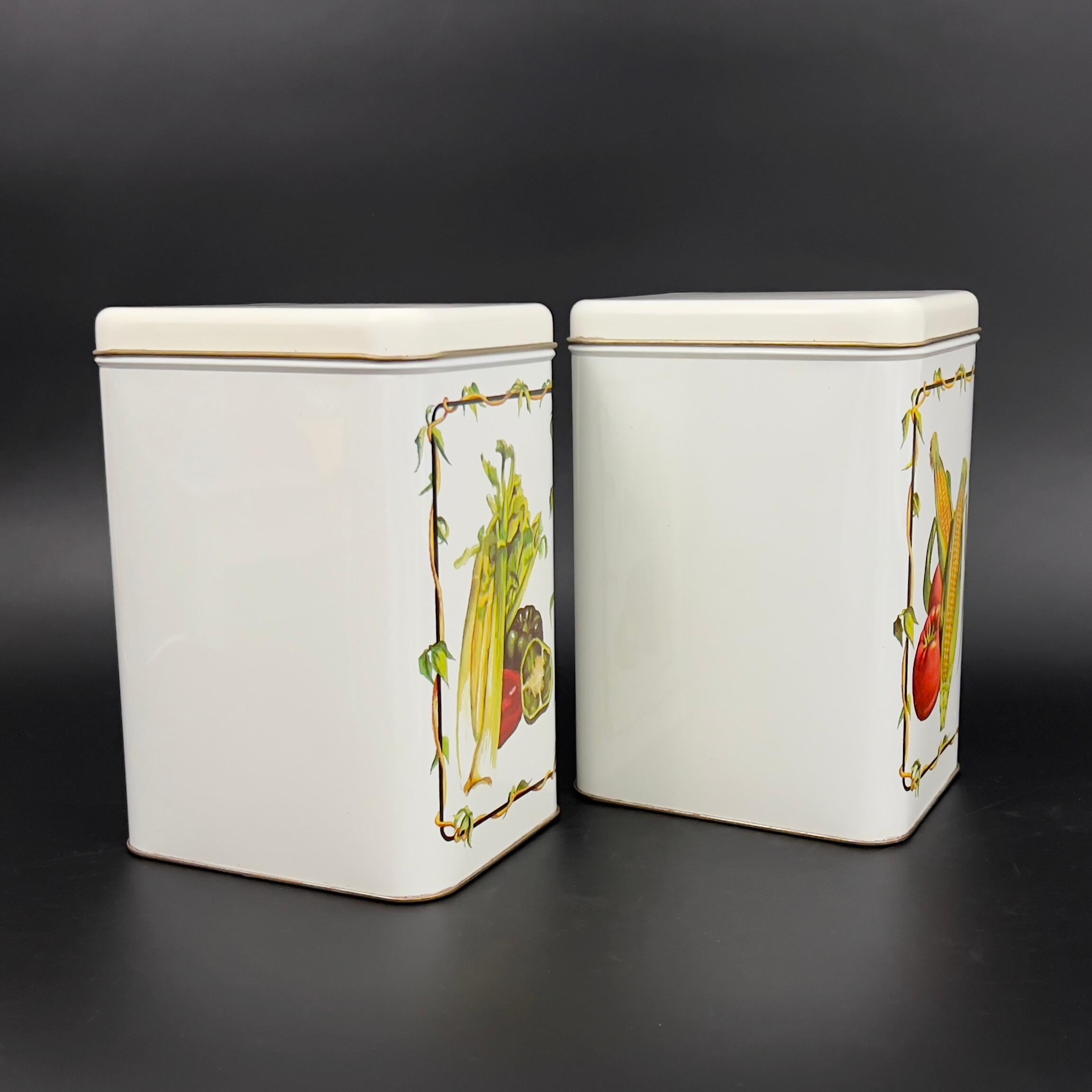 Vintage Cheinco Tin Canister Set: Retro Vegetable Kitchen Storage, USA Made - Image 4