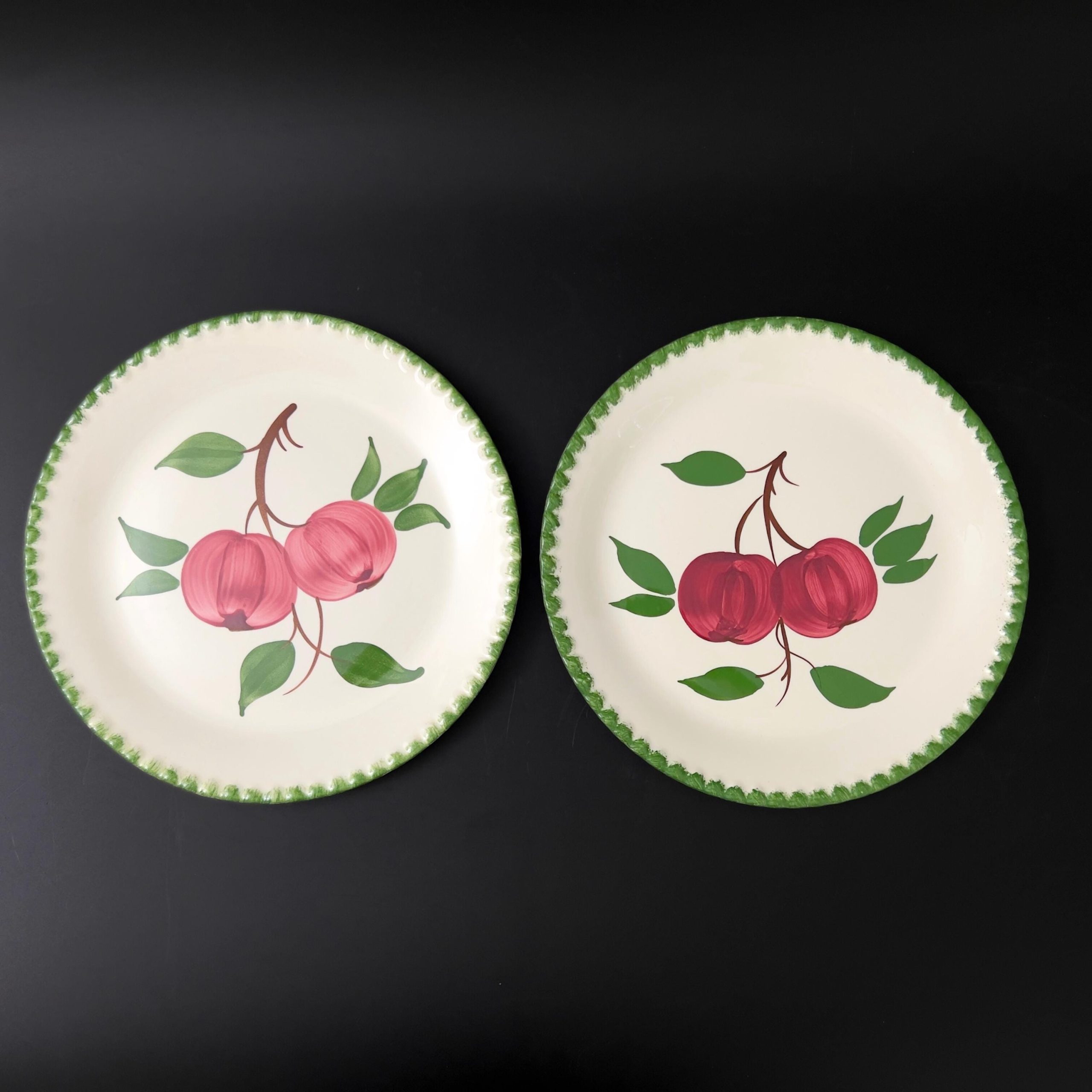 Blue Ridge Quaker Apple Plates: 1940s Folk Art Luncheon Plates, Set of 4 - Image 5
