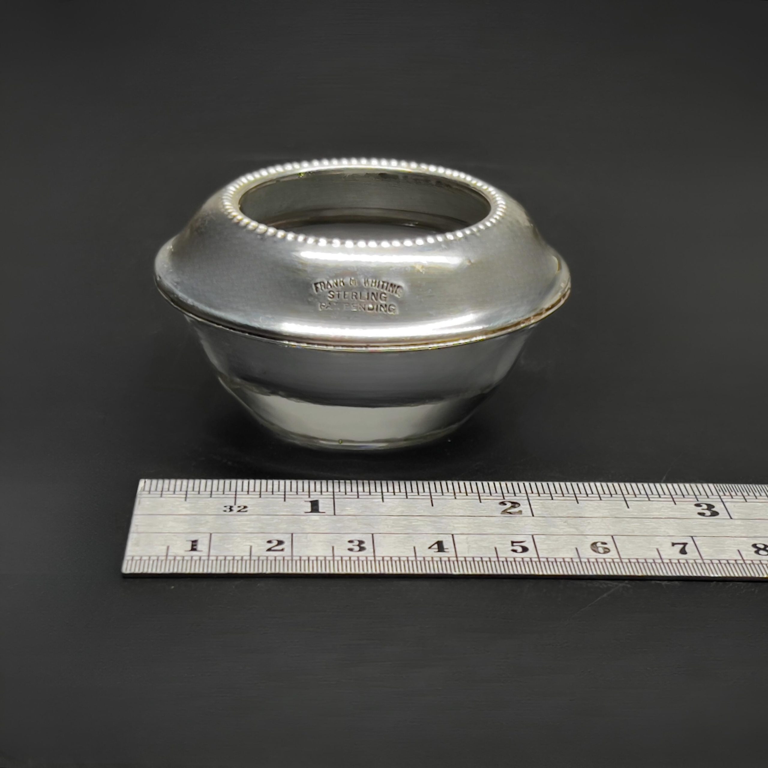Antique Frank M. Whiting Sterling Silver Rim Crystal Salt Cellars - Set of 4 - Image 10