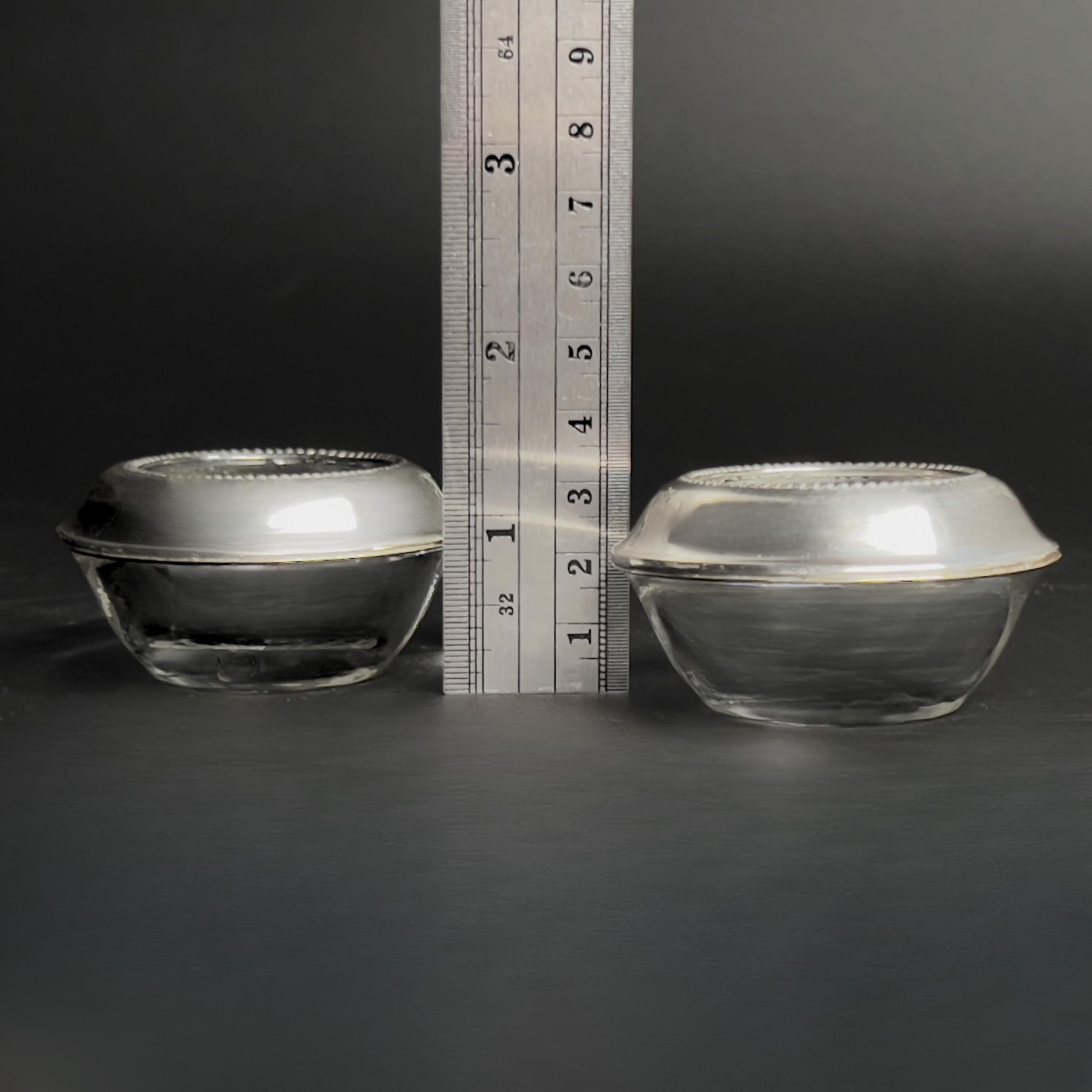 Antique Frank M. Whiting Sterling Silver Rim Crystal Salt Cellars - Set of 4 - Image 11