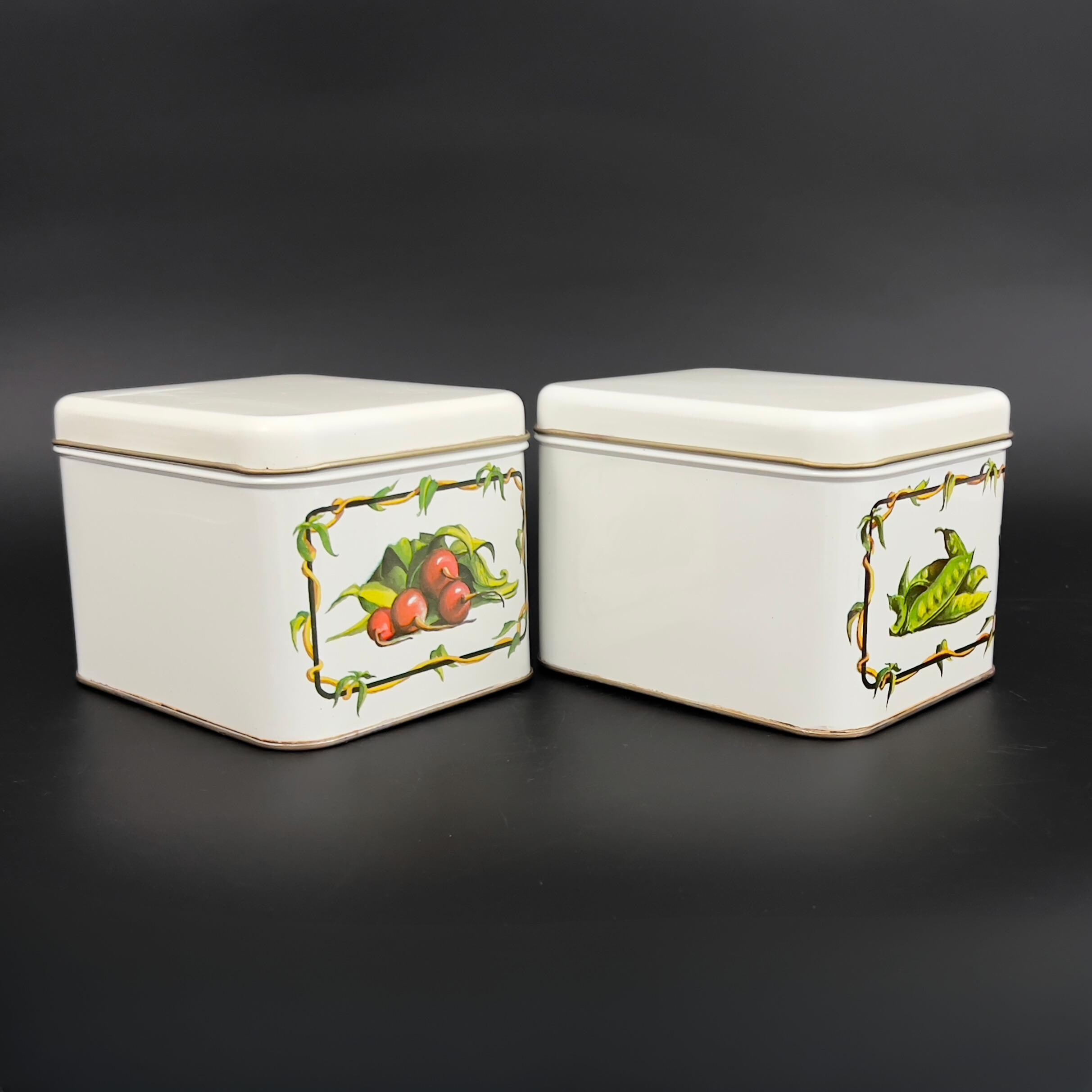 Vintage Cheinco Tin Canister Set: Retro Vegetable Kitchen Storage, USA Made - Image 6