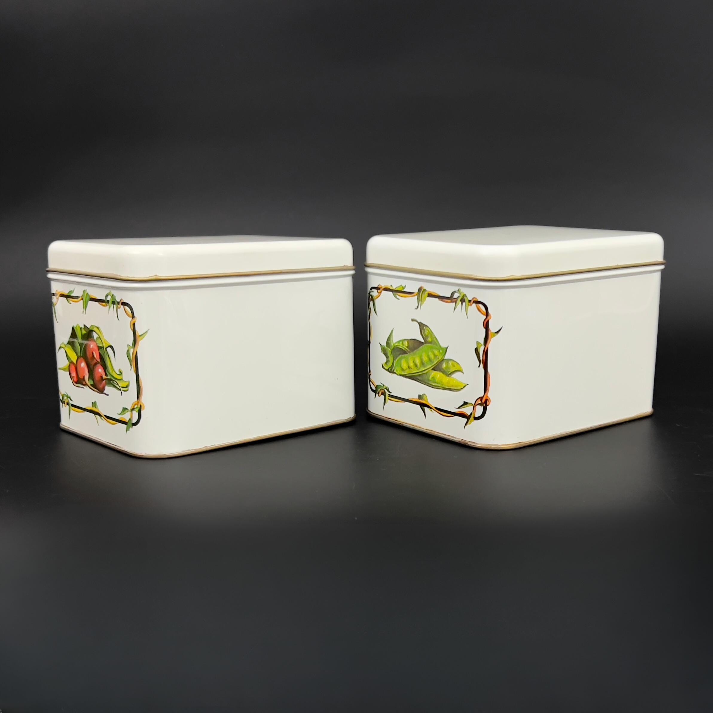 Vintage Cheinco Tin Canister Set: Retro Vegetable Kitchen Storage, USA Made - Image 5