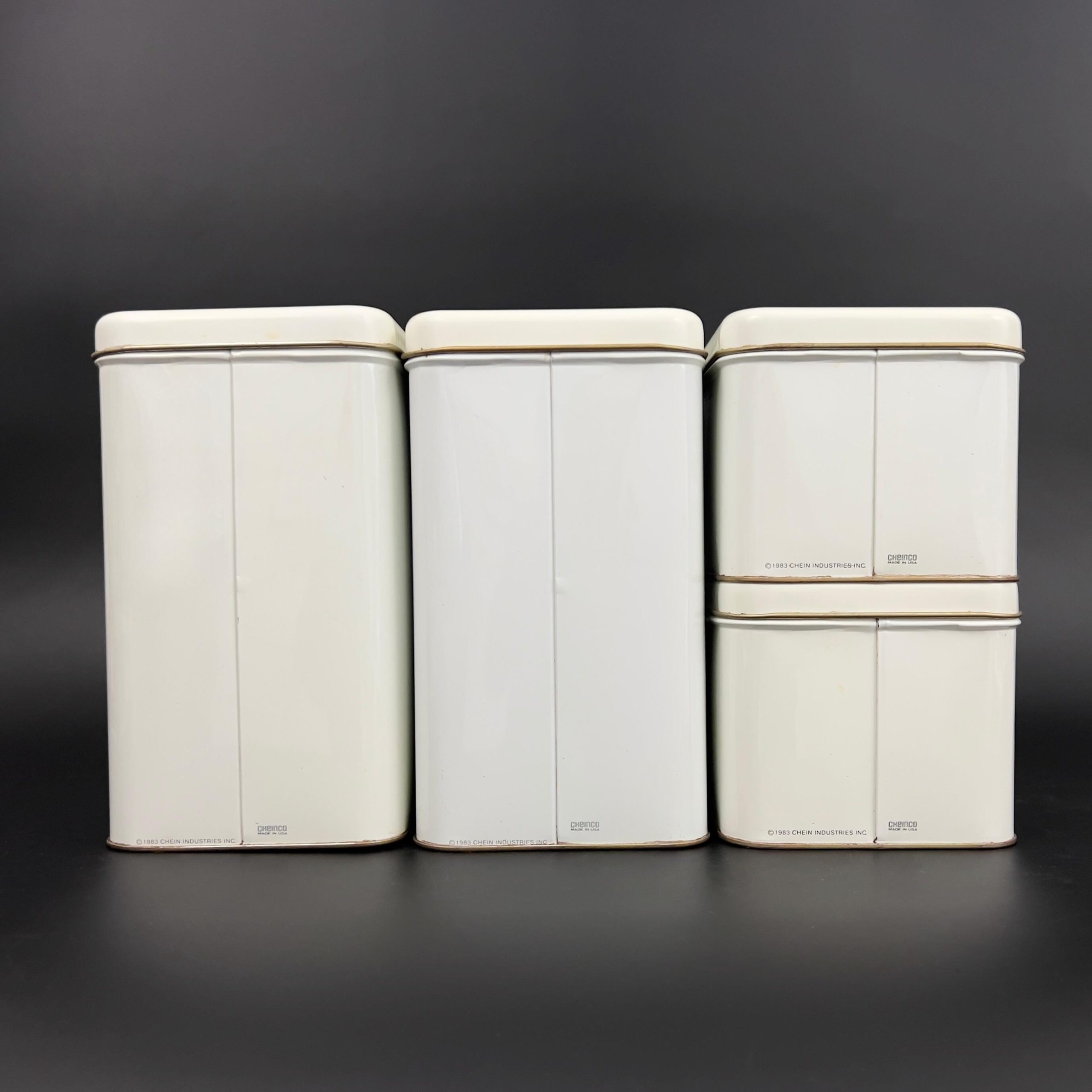 Vintage Cheinco Tin Canister Set: Retro Vegetable Kitchen Storage, USA Made - Image 10