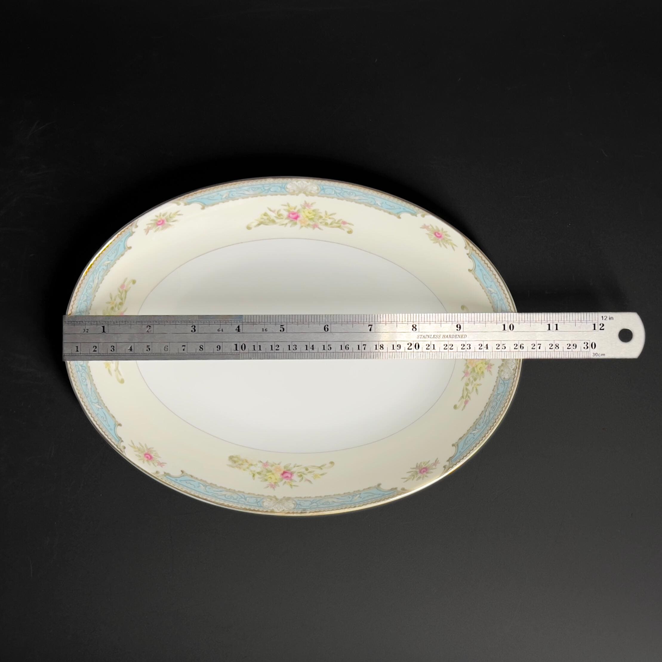 Vintage Mikado China Oval Serving Bowl: Lyric Floral Pattern, Gold Rim (10 Inch) - Image 9