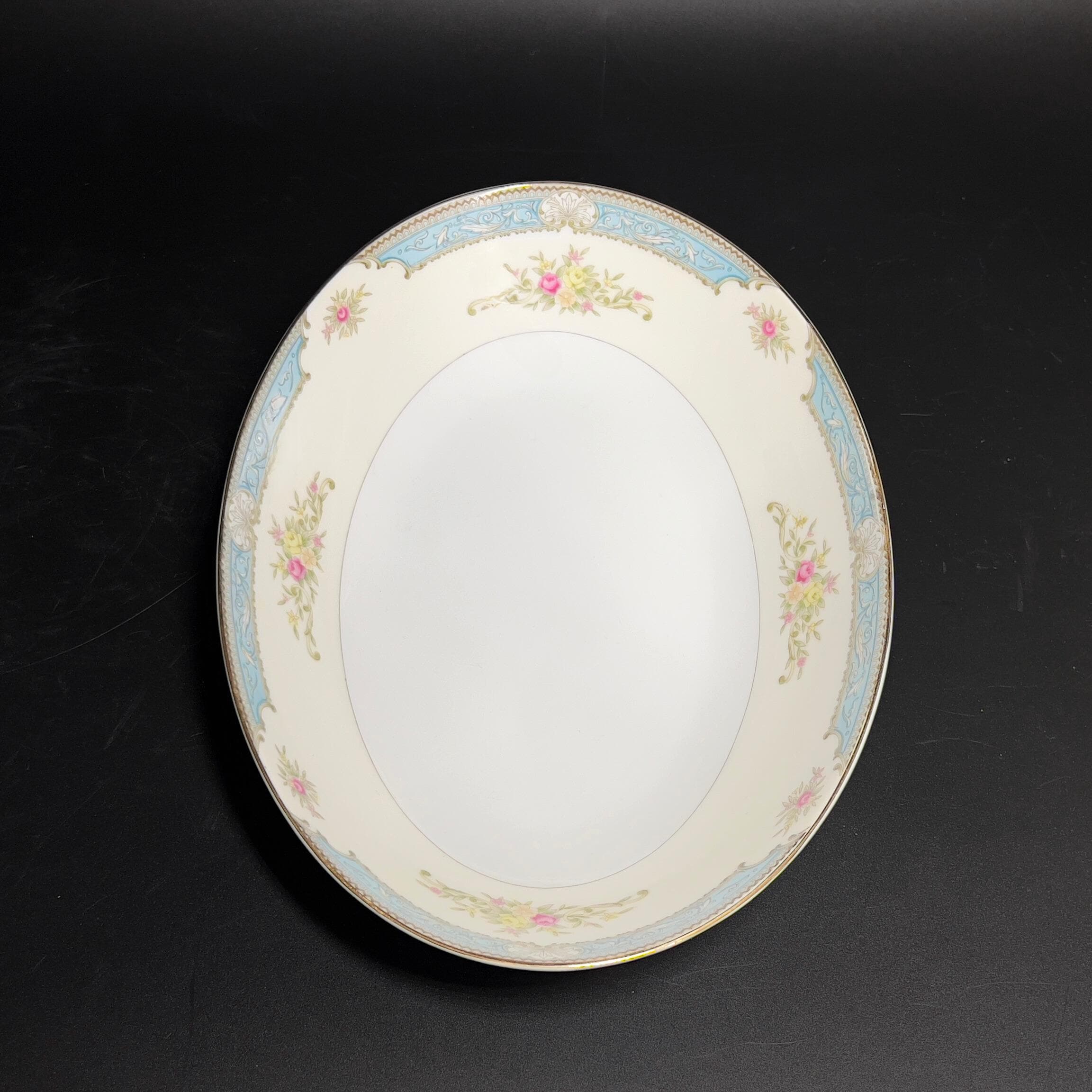 Vintage Mikado China Oval Serving Bowl: Lyric Floral Pattern, Gold Rim (10 Inch) - Image 4