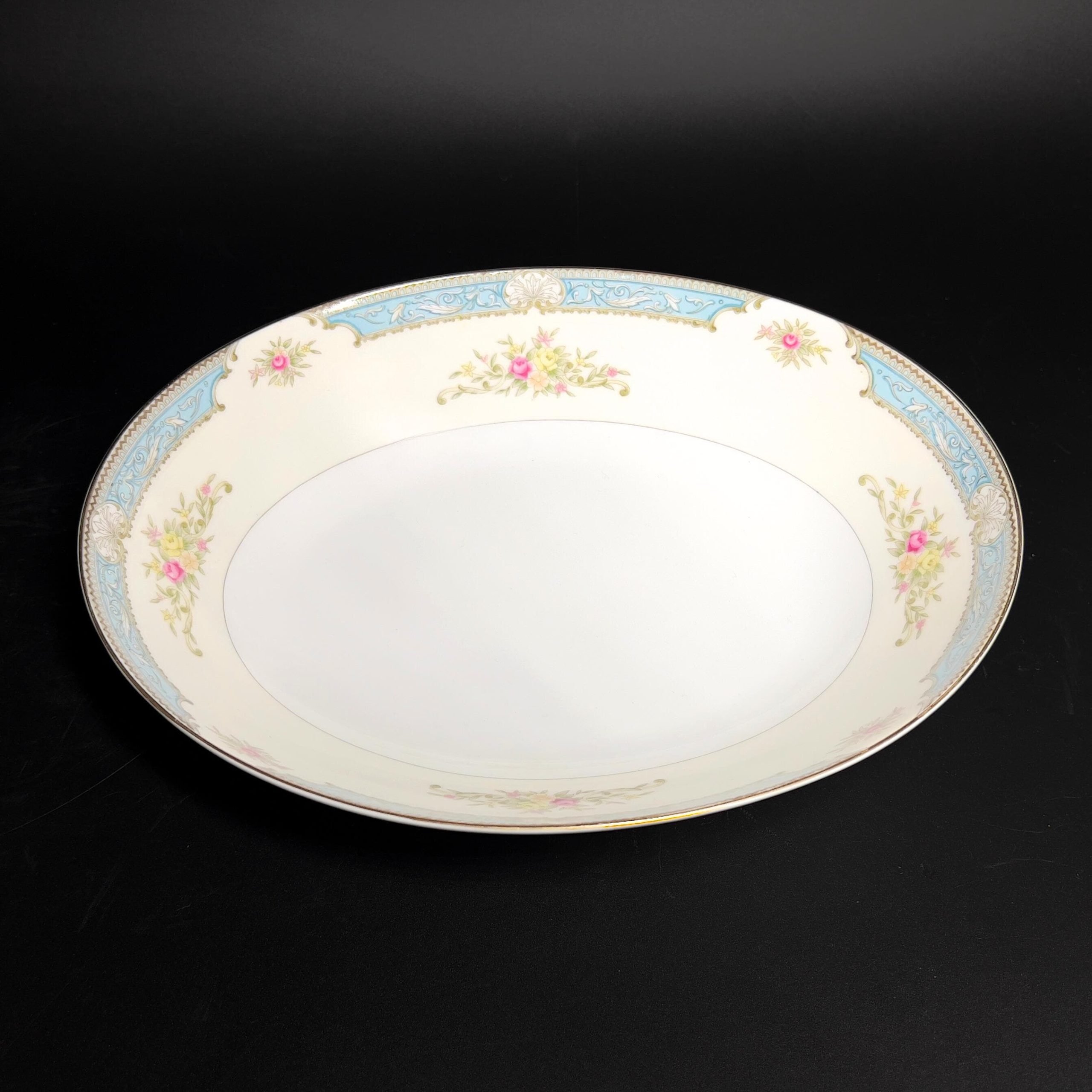 Vintage Mikado China Oval Serving Bowl: Lyric Floral Pattern, Gold Rim (10 Inch) - Image 6