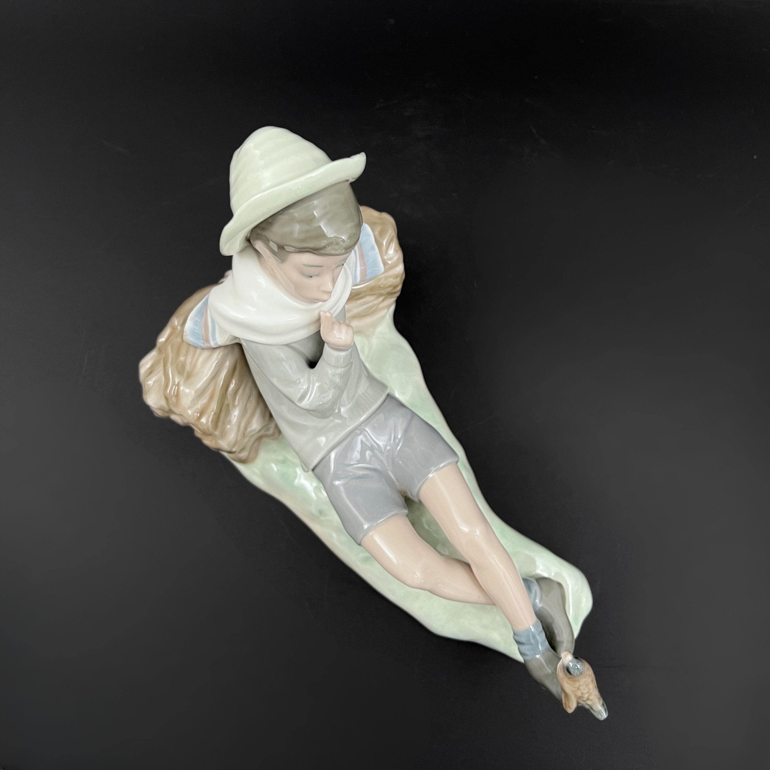 Vintage Lladro Porcelain Shepherd Boy with Bird Figurine #4730 - Image 5