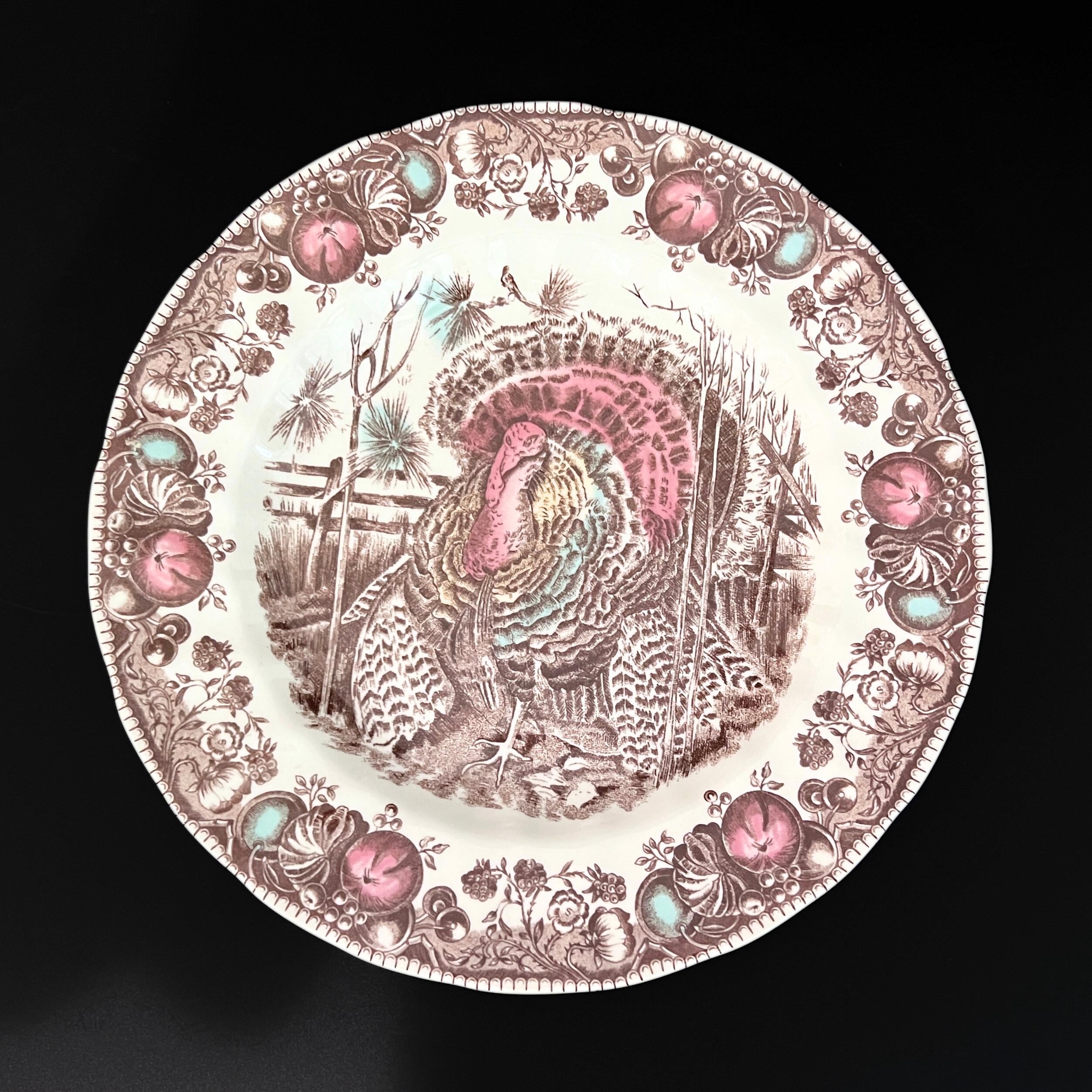 Vintage Johnson Bros His Majesty Turkey Plate: Thanksgiving Dinnerware